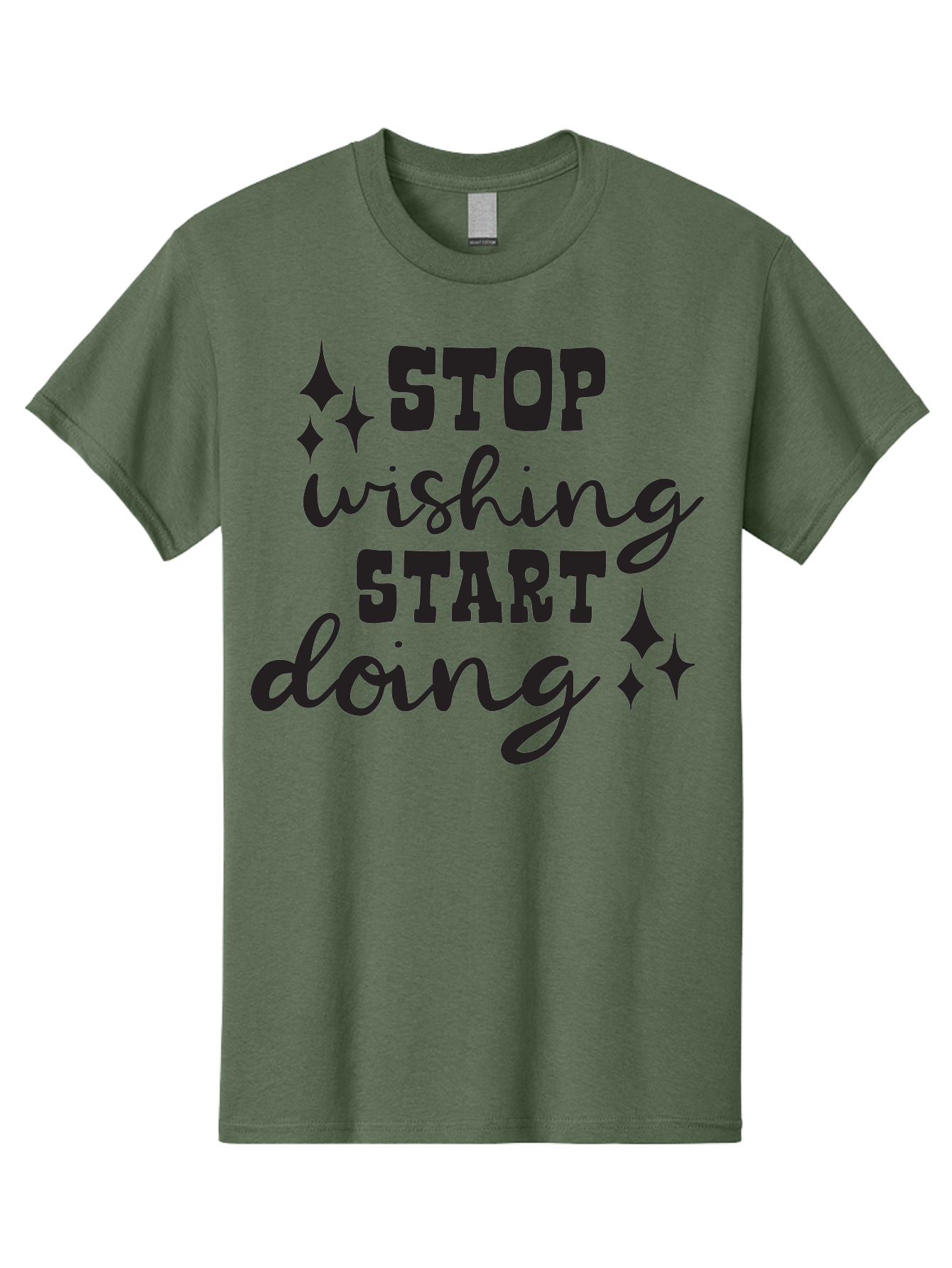 Stop-Wishing-Start-Doing Men'S Graphic Tee, 100% Cotton, Comfortable Casual Summer Wear, Machine Washable, Motivational Quote, Inspiration, Stop Wishing Start Doing, Goal Setting, Productivity Tips, Success Mindset, Positive Affirmation, Aad202 11