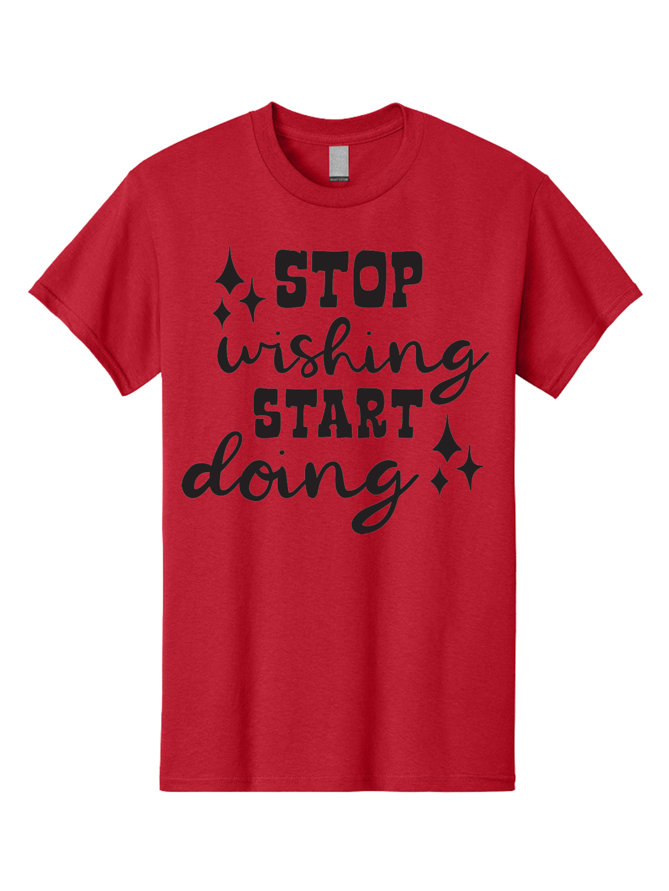 Stop-Wishing-Start-Doing Men'S Graphic Tee, 100% Cotton, Comfortable Casual Summer Wear, Machine Washable, Motivational Quote, Inspiration, Stop Wishing Start Doing, Goal Setting, Productivity Tips, Success Mindset, Positive Affirmation, Aad202 1