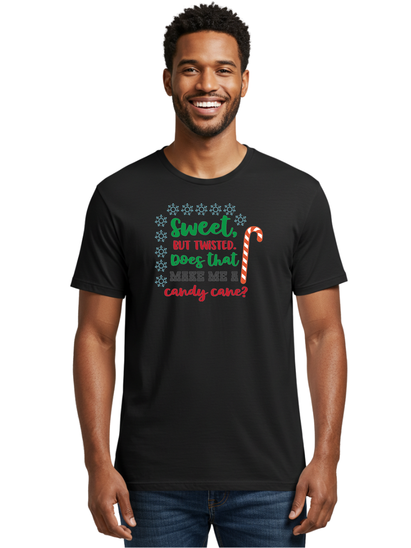 Sweet-But-Twisted Men'S Graphic Tee, 100% Cotton, Comfortable Casual Summer Wear, Machine Washable, Funny Candy Cane Quote, Sweet Treats, Christmas Candy, Candy Cane Humor, Holiday Humor, Christmas Puns, Festive Quotes Aad215 28