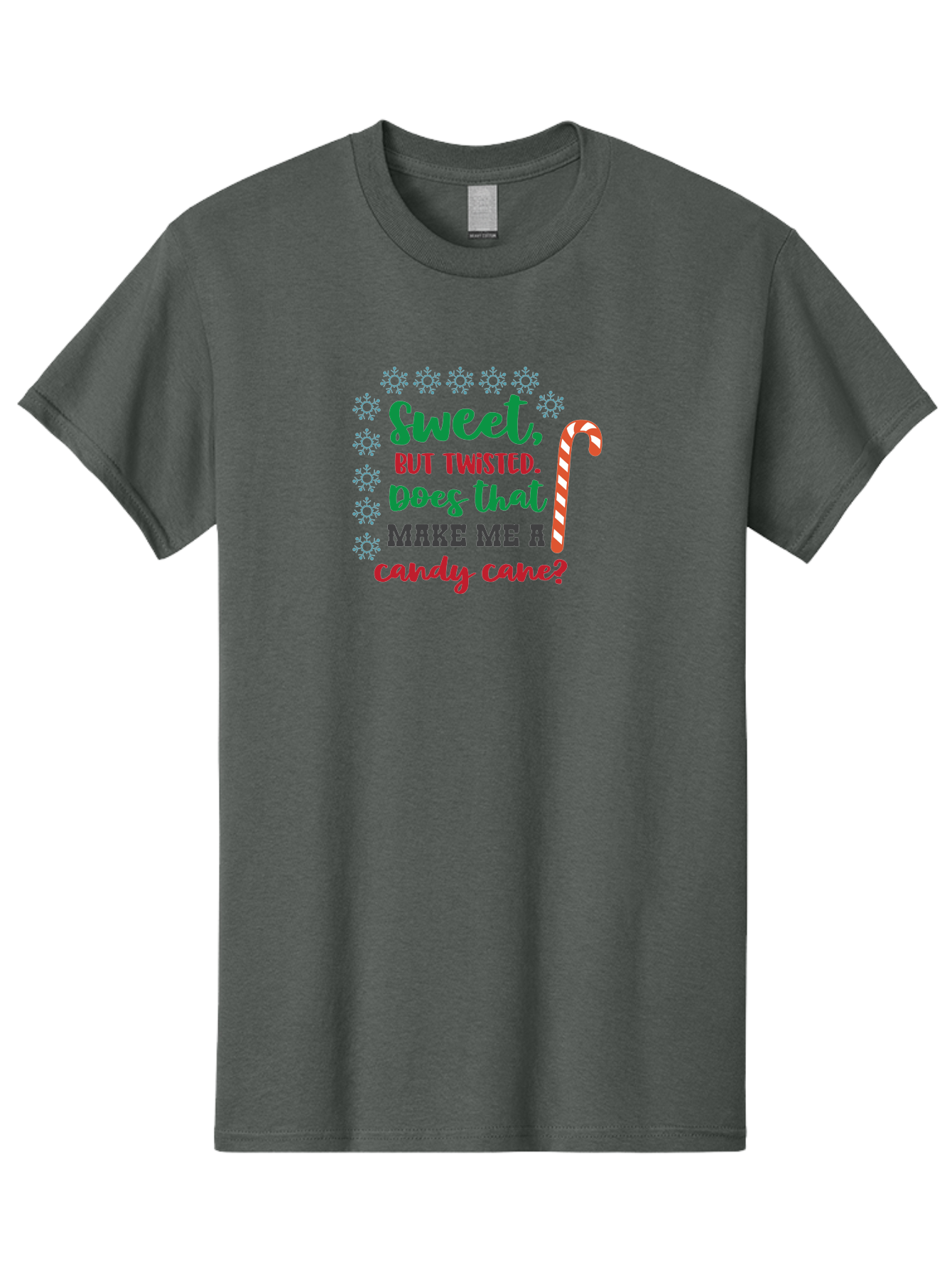 Sweet-But-Twisted Men'S Graphic Tee, 100% Cotton, Comfortable Casual Summer Wear, Machine Washable, Funny Candy Cane Quote, Sweet Treats, Christmas Candy, Candy Cane Humor, Holiday Humor, Christmas Puns, Festive Quotes Aad215 3