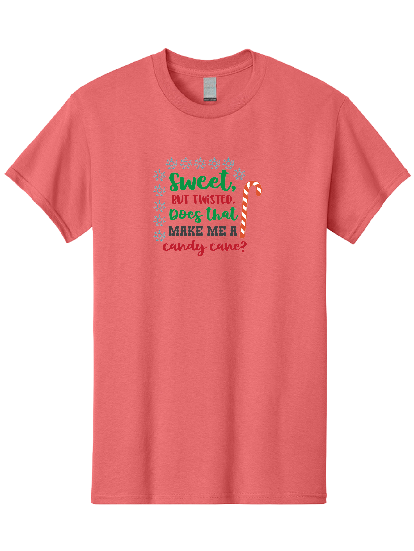 Sweet-But-Twisted Men'S Graphic Tee, 100% Cotton, Comfortable Casual Summer Wear, Machine Washable, Funny Candy Cane Quote, Sweet Treats, Christmas Candy, Candy Cane Humor, Holiday Humor, Christmas Puns, Festive Quotes Aad215 15