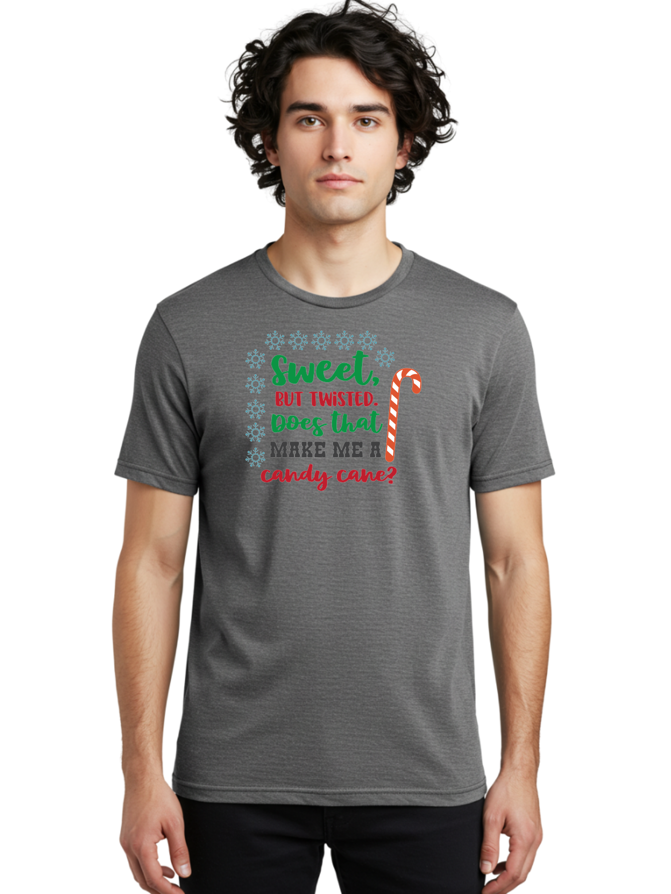 Sweet-But-Twisted Men'S Graphic Tee, 100% Cotton, Comfortable Casual Summer Wear, Machine Washable, Funny Candy Cane Quote, Sweet Treats, Christmas Candy, Candy Cane Humor, Holiday Humor, Christmas Puns, Festive Quotes Aad215 10