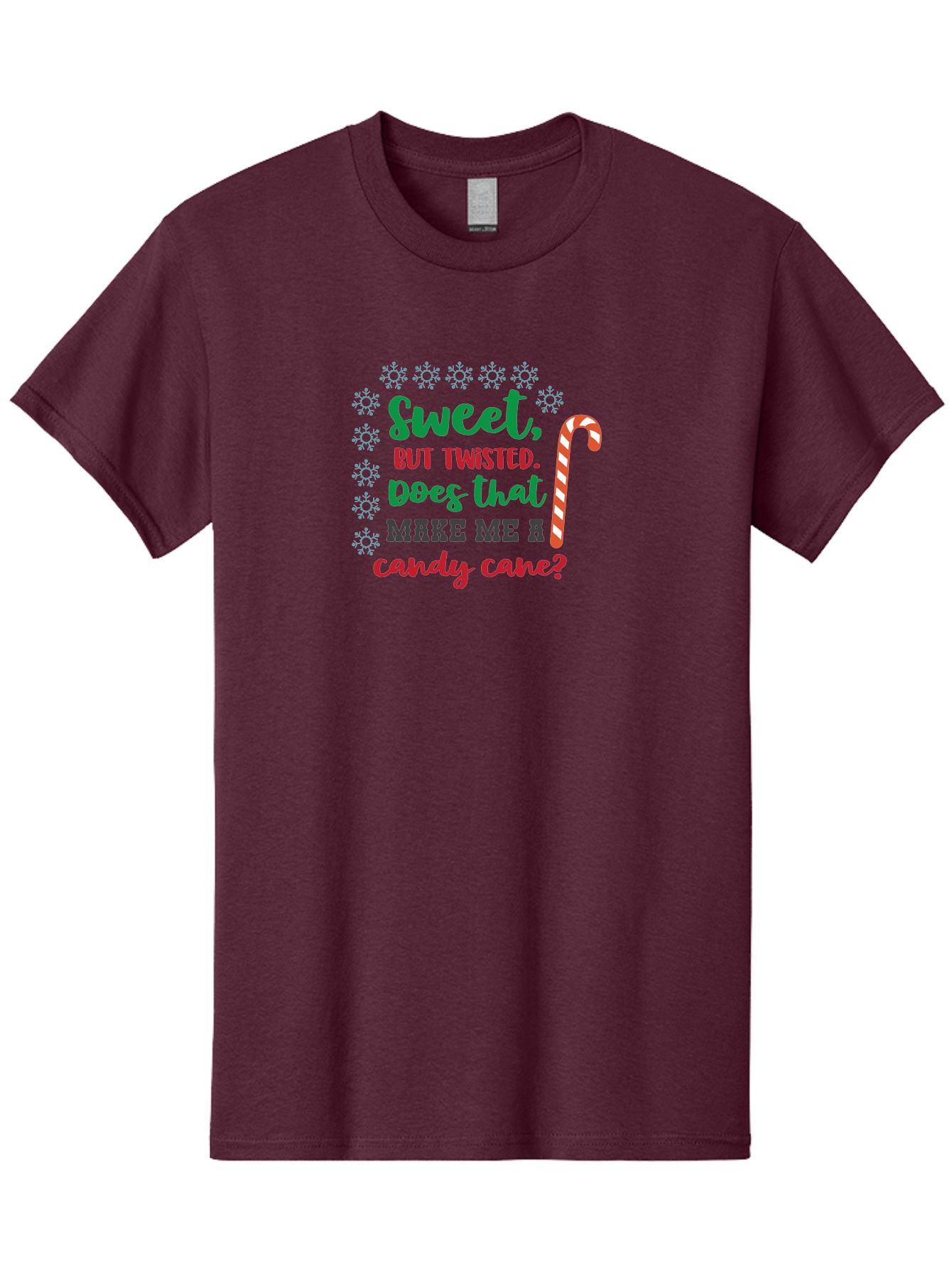 Sweet-But-Twisted Men'S Graphic Tee, 100% Cotton, Comfortable Casual Summer Wear, Machine Washable, Funny Candy Cane Quote, Sweet Treats, Christmas Candy, Candy Cane Humor, Holiday Humor, Christmas Puns, Festive Quotes Aad215 25