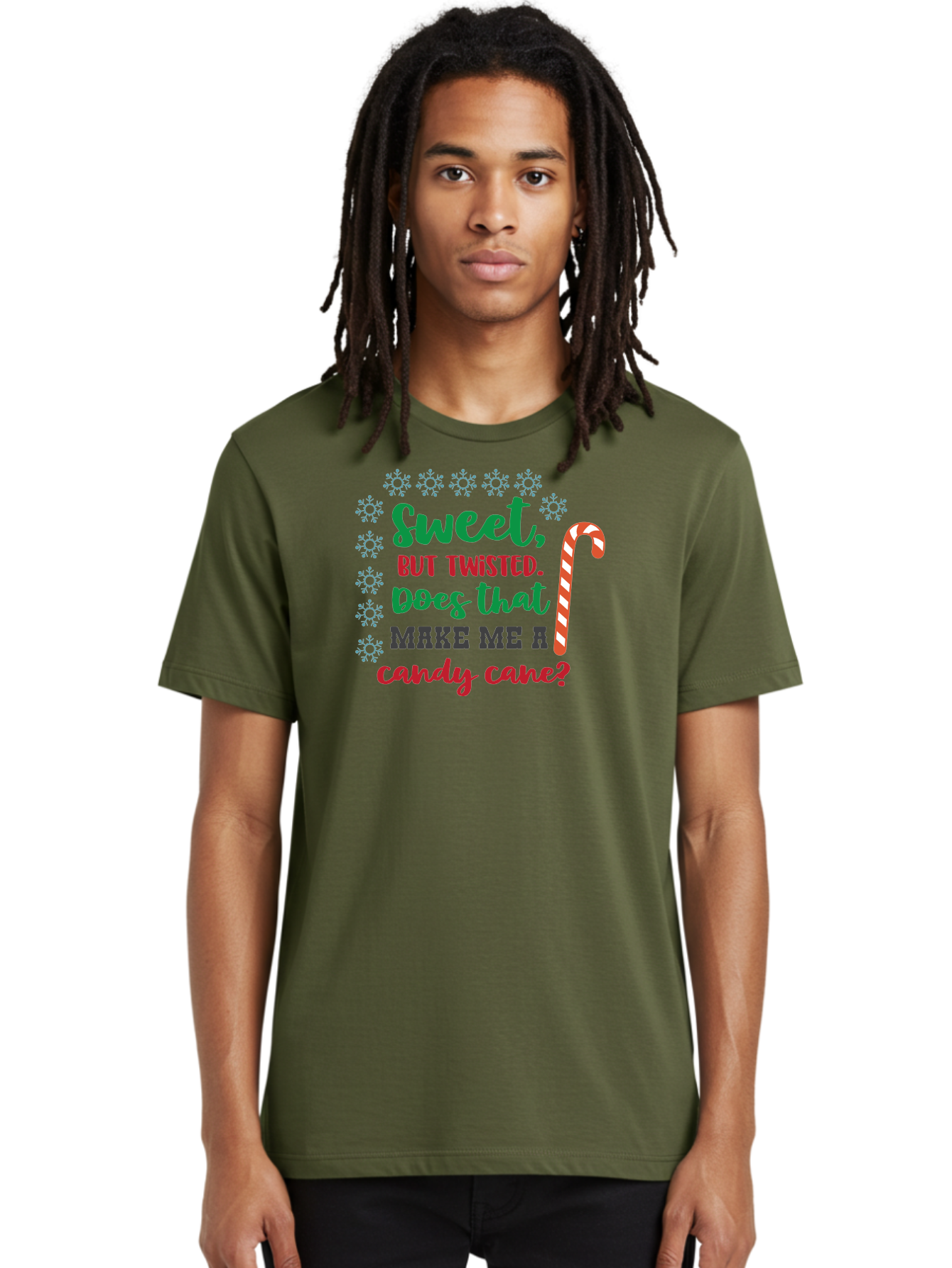 Sweet-But-Twisted Men'S Graphic Tee, 100% Cotton, Comfortable Casual Summer Wear, Machine Washable, Funny Candy Cane Quote, Sweet Treats, Christmas Candy, Candy Cane Humor, Holiday Humor, Christmas Puns, Festive Quotes Aad215 8