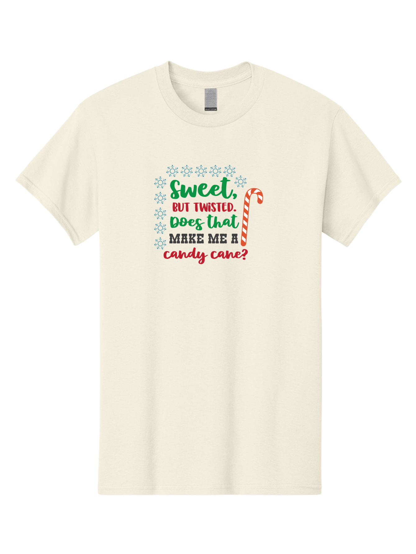 Sweet-But-Twisted Men'S Graphic Tee, 100% Cotton, Comfortable Casual Summer Wear, Machine Washable, Funny Candy Cane Quote, Sweet Treats, Christmas Candy, Candy Cane Humor, Holiday Humor, Christmas Puns, Festive Quotes Aad215 19