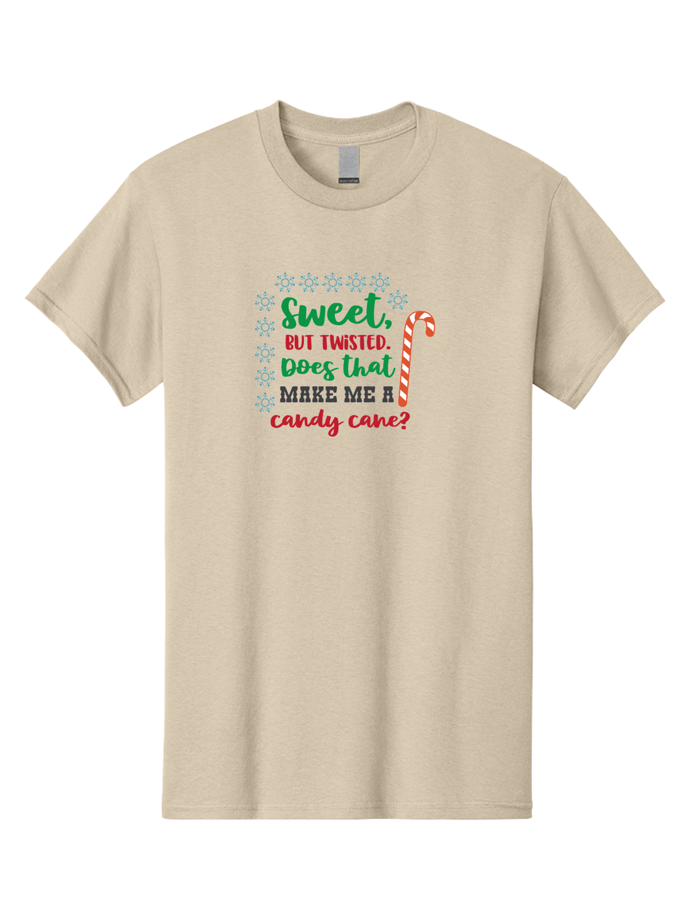 Sweet-But-Twisted Men'S Graphic Tee, 100% Cotton, Comfortable Casual Summer Wear, Machine Washable, Funny Candy Cane Quote, Sweet Treats, Christmas Candy, Candy Cane Humor, Holiday Humor, Christmas Puns, Festive Quotes Aad215 21