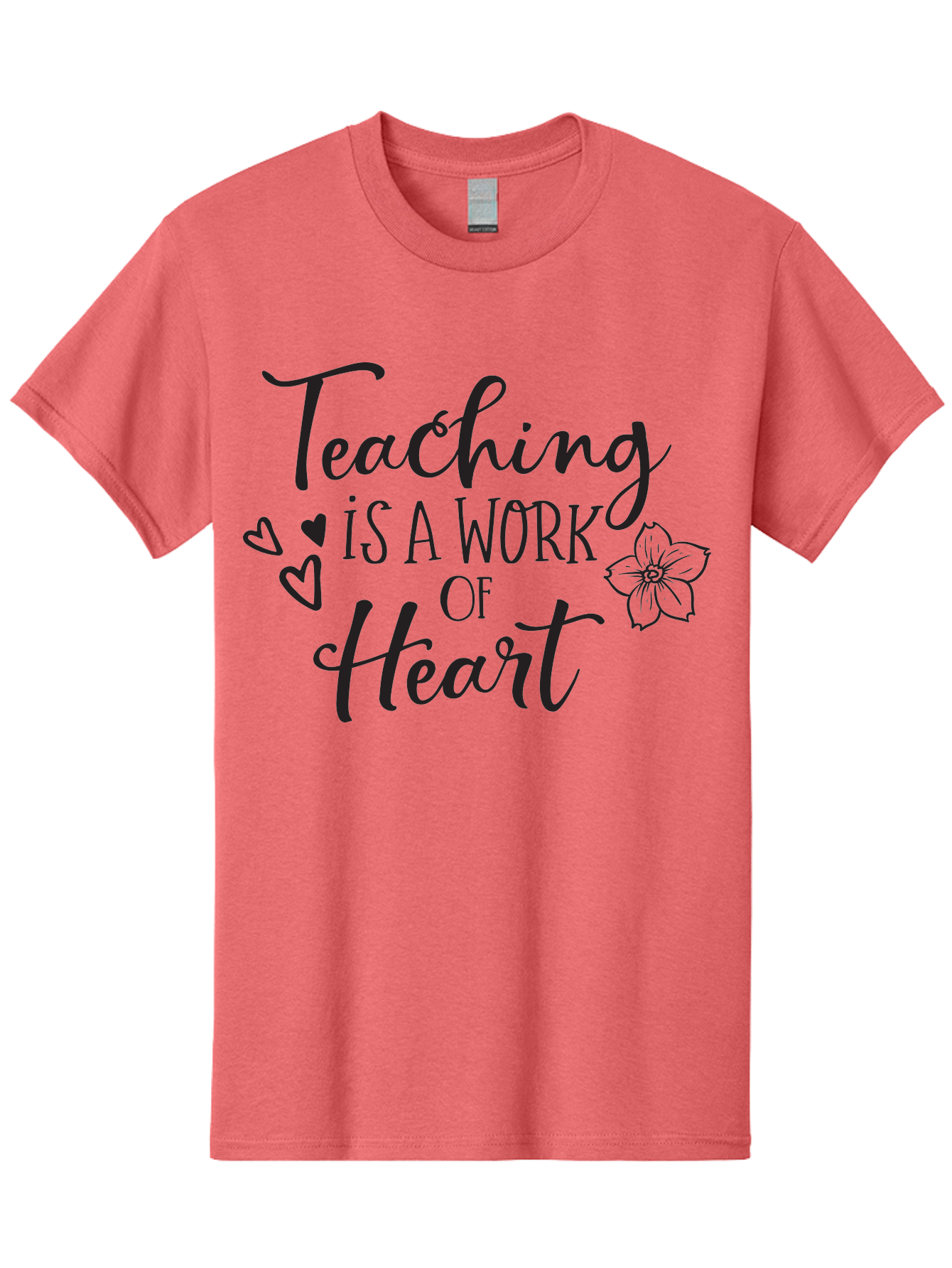 Teaching-Is-A-Work-Of-Heart Men'S Graphic Tee, 100% Cotton, Comfortable Casual Summer Wear, Machine Washable, Inspirational Quote, Teaching Profession, Heartfelt Dedication, Teacher Appreciation, Motivational Phrase, Educational Quotes, Aad223 17