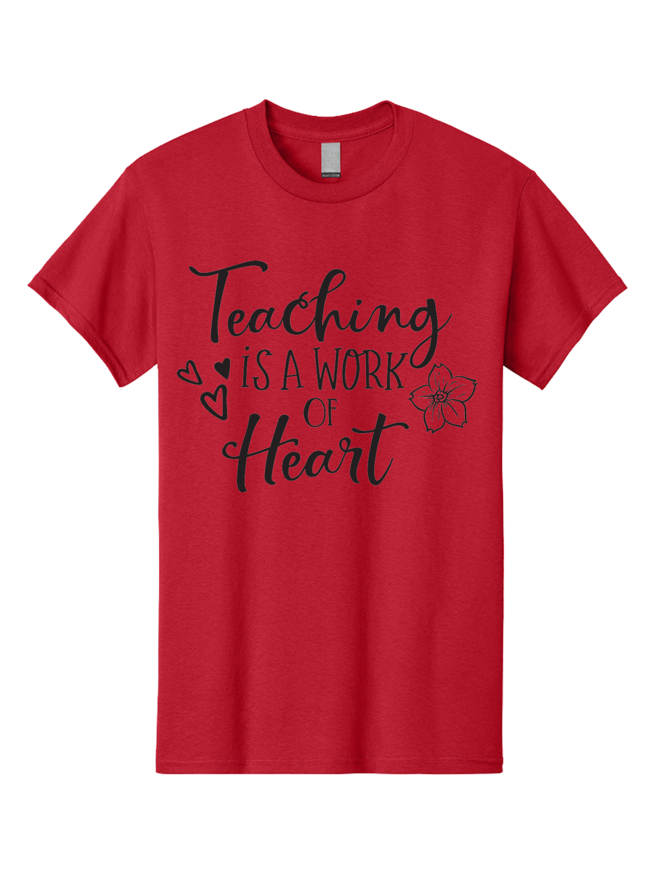 Teaching-Is-A-Work-Of-Heart Men'S Graphic Tee, 100% Cotton, Comfortable Casual Summer Wear, Machine Washable, Inspirational Quote, Teaching Profession, Heartfelt Dedication, Teacher Appreciation, Motivational Phrase, Educational Quotes, Aad223 27
