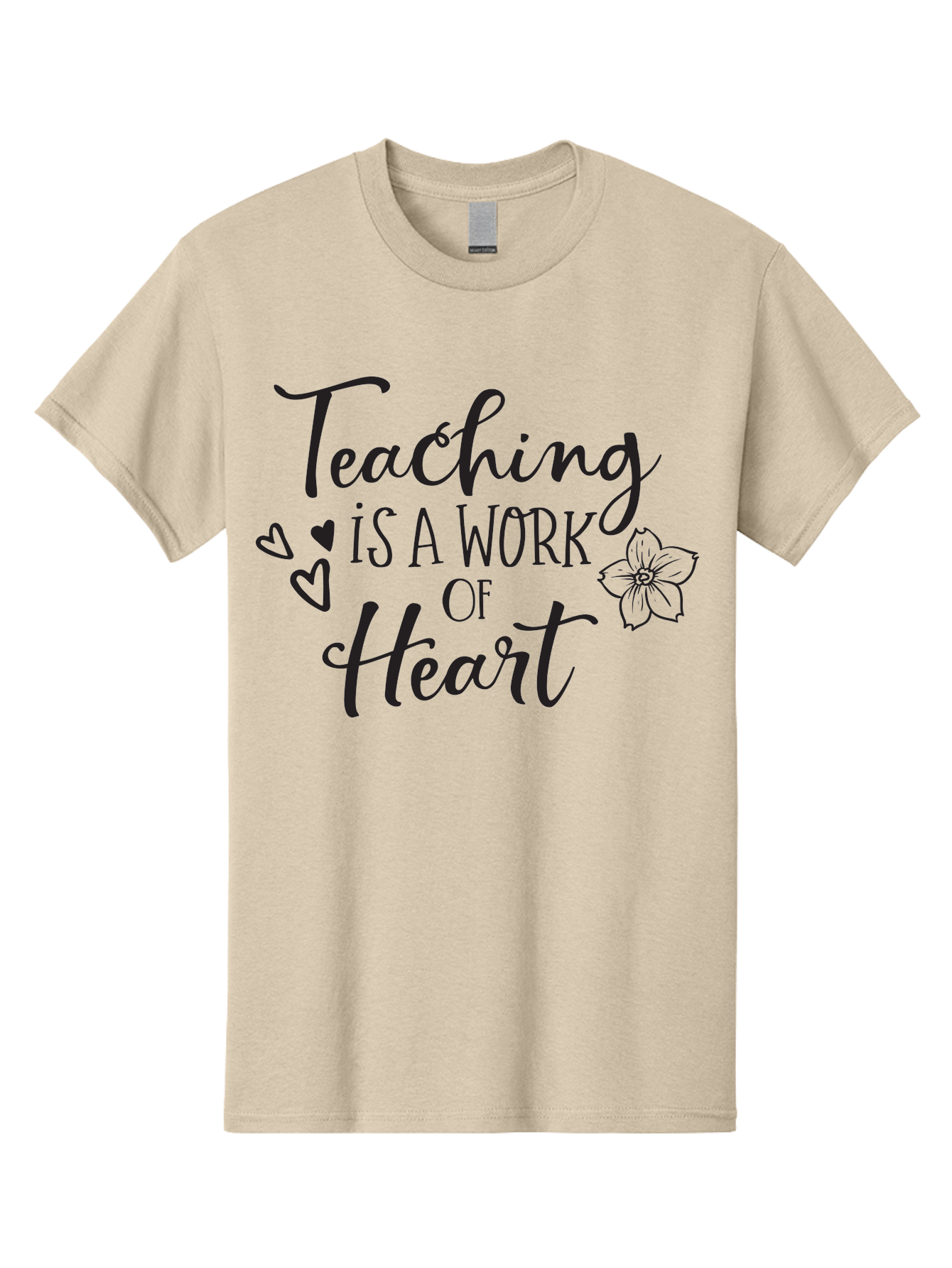 Teaching-Is-A-Work-Of-Heart Men'S Graphic Tee, 100% Cotton, Comfortable Casual Summer Wear, Machine Washable, Inspirational Quote, Teaching Profession, Heartfelt Dedication, Teacher Appreciation, Motivational Phrase, Educational Quotes, Aad223 13