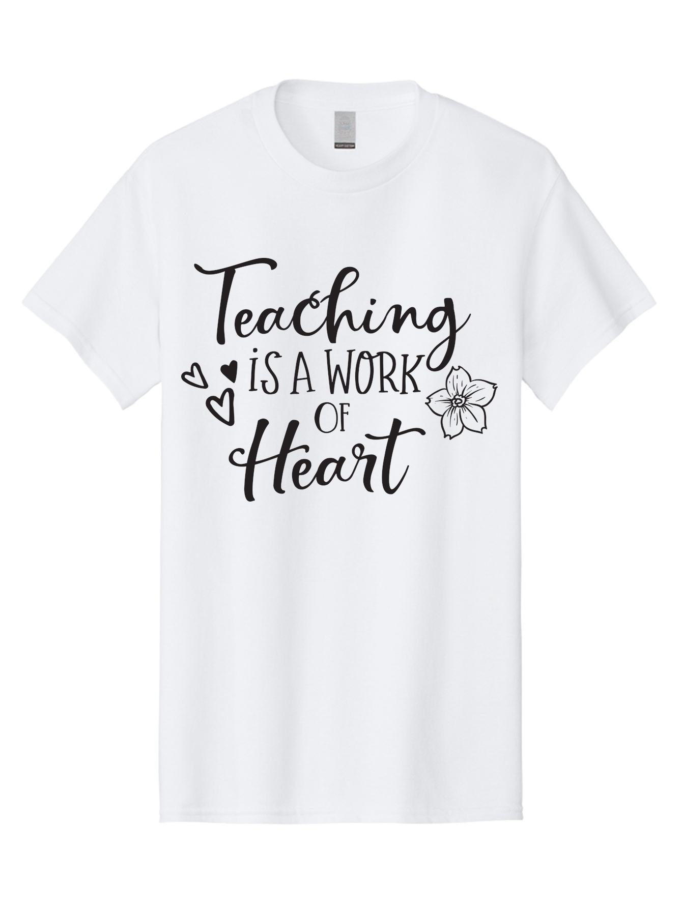 Teaching-Is-A-Work-Of-Heart Men'S Graphic Tee, 100% Cotton, Comfortable Casual Summer Wear, Machine Washable, Inspirational Quote, Teaching Profession, Heartfelt Dedication, Teacher Appreciation, Motivational Phrase, Educational Quotes, Aad223 21