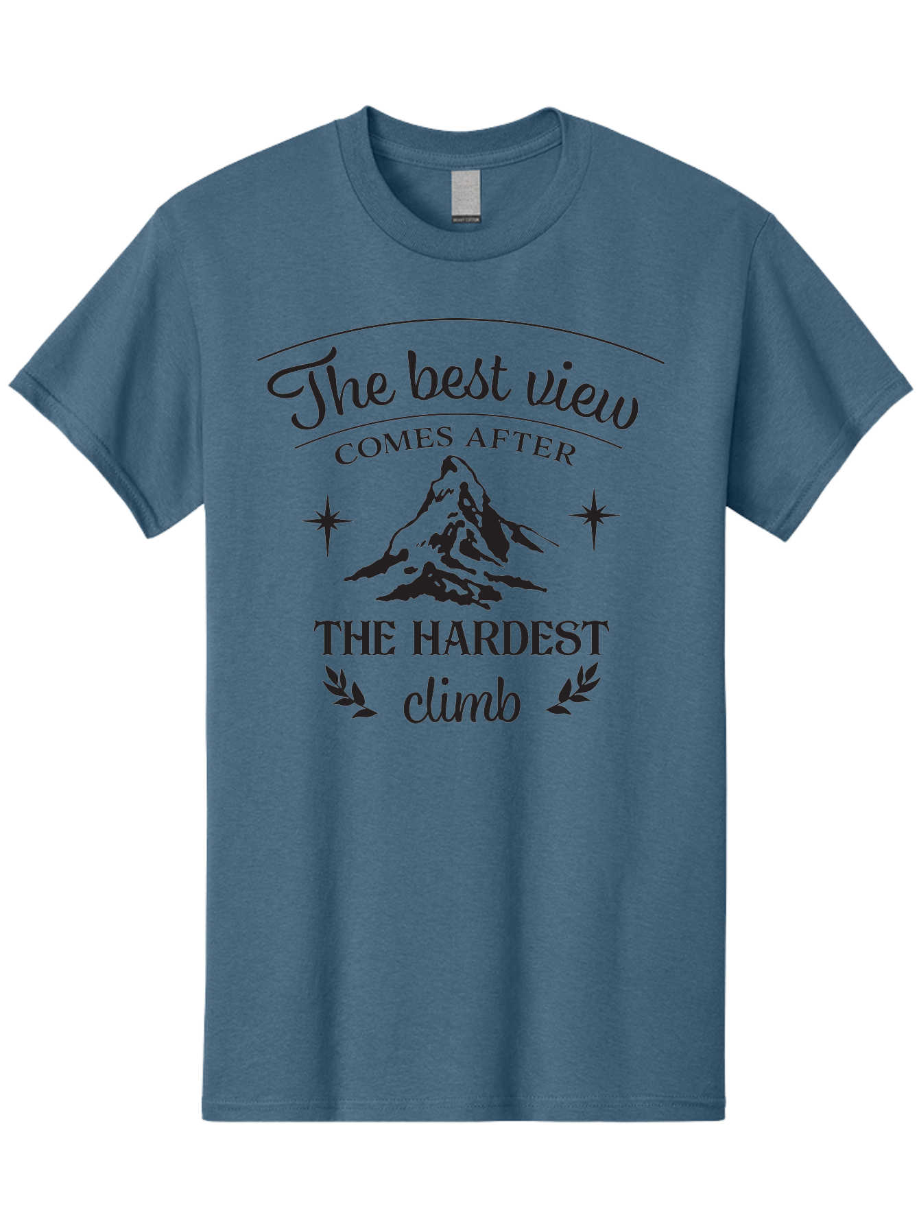 The-Best-View-Comes-After-The-Hardest-Climb Men'S Graphic Tee, 100% Cotton, Comfortable Casual Summer Wear, Machine Washable, Motivational Quote, Inspirational Message, Mountain Climbing, Perseverance, Success, Achievement, Fitness, Wellness Aad230 9