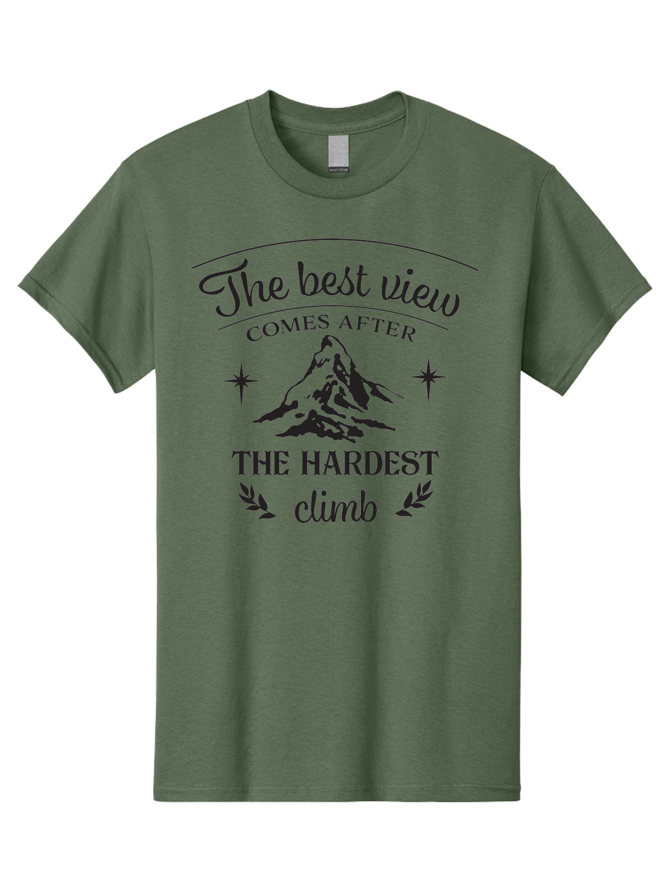 The-Best-View-Comes-After-The-Hardest-Climb Men'S Graphic Tee, 100% Cotton, Comfortable Casual Summer Wear, Machine Washable, Motivational Quote, Inspirational Message, Mountain Climbing, Perseverance, Success, Achievement, Fitness, Wellness Aad230 5