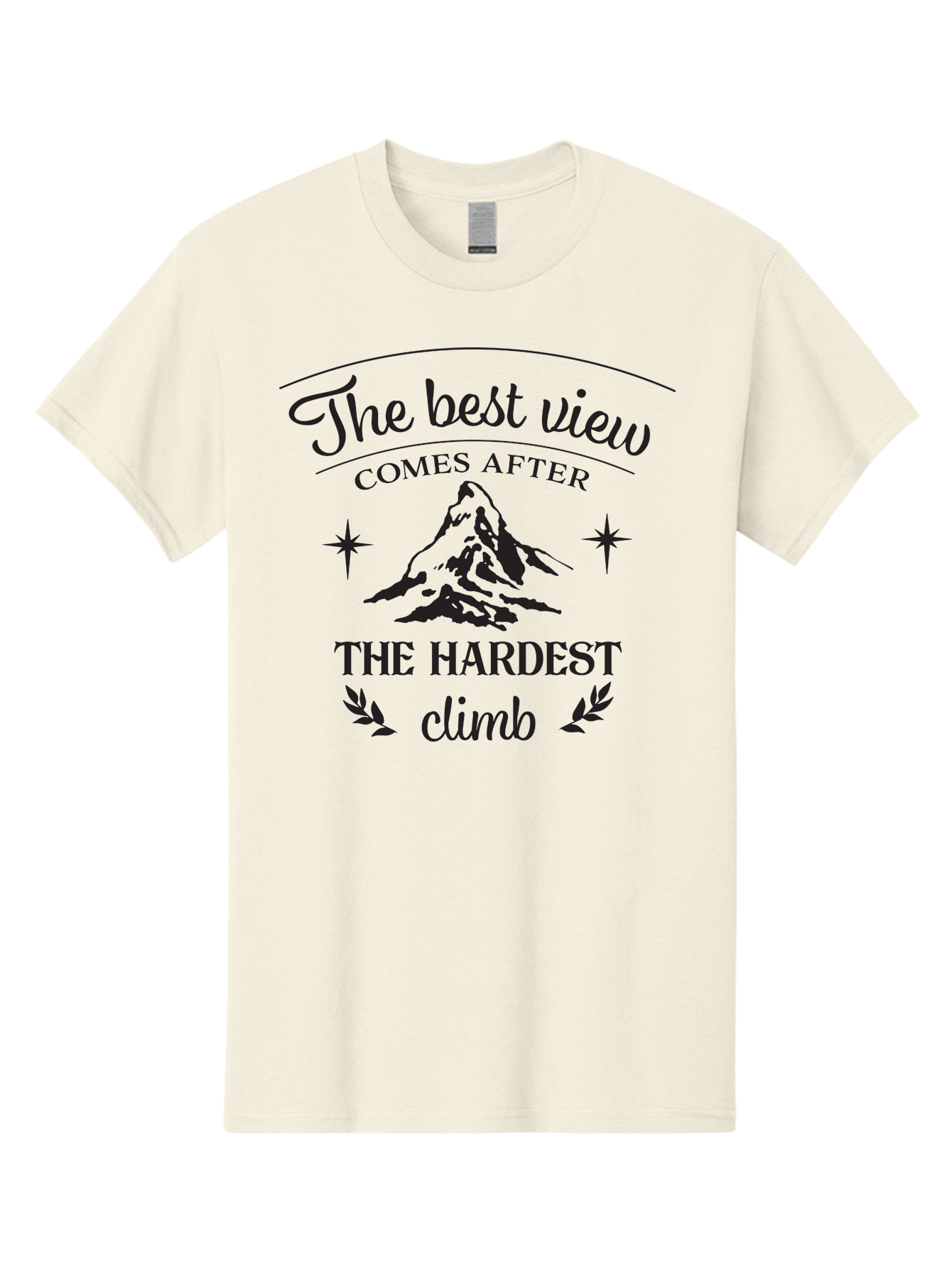 The-Best-View-Comes-After-The-Hardest-Climb Men'S Graphic Tee, 100% Cotton, Comfortable Casual Summer Wear, Machine Washable, Motivational Quote, Inspirational Message, Mountain Climbing, Perseverance, Success, Achievement, Fitness, Wellness Aad230 27