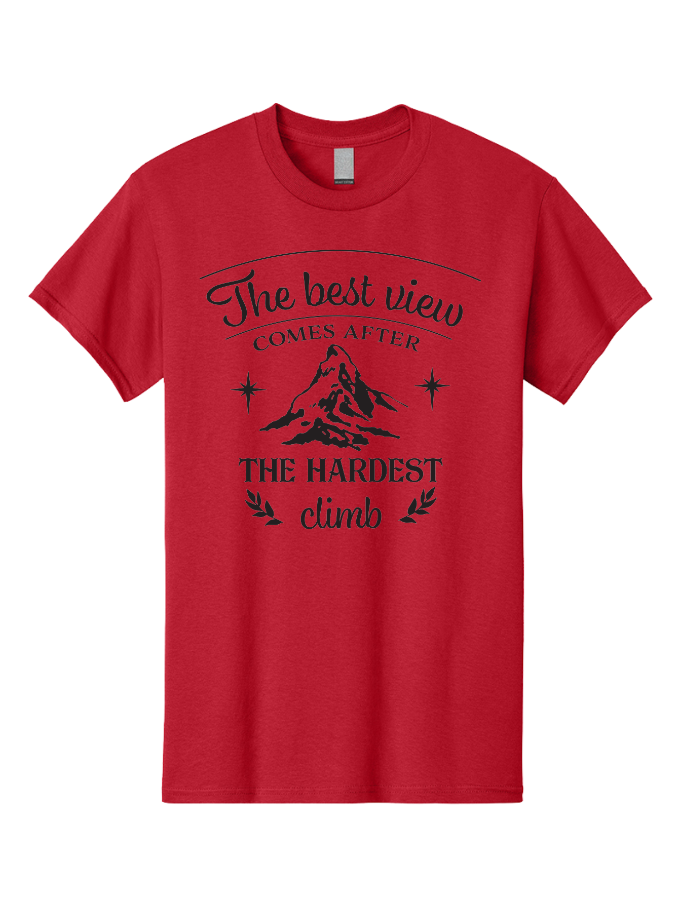 The-Best-View-Comes-After-The-Hardest-Climb Men'S Graphic Tee, 100% Cotton, Comfortable Casual Summer Wear, Machine Washable, Motivational Quote, Inspirational Message, Mountain Climbing, Perseverance, Success, Achievement, Fitness, Wellness Aad230 13