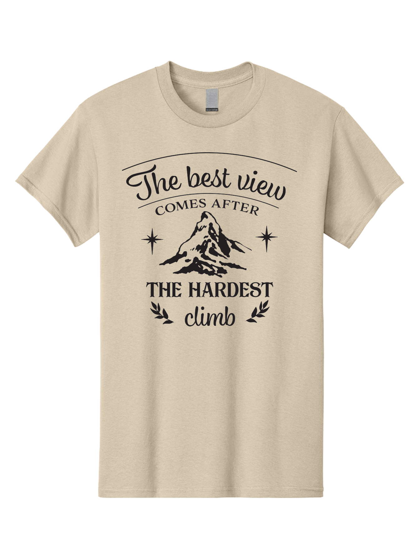 The-Best-View-Comes-After-The-Hardest-Climb Men'S Graphic Tee, 100% Cotton, Comfortable Casual Summer Wear, Machine Washable, Motivational Quote, Inspirational Message, Mountain Climbing, Perseverance, Success, Achievement, Fitness, Wellness Aad230 7