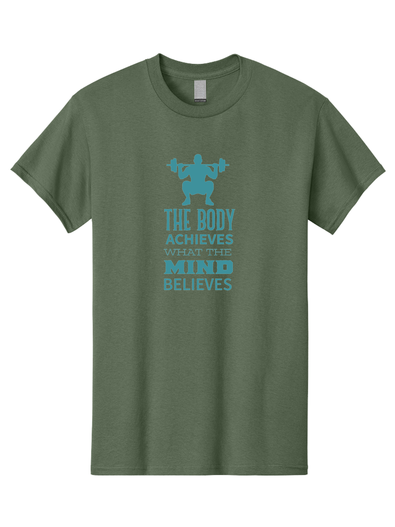 The-Body-Achieves-What-The-Mind-Believes Men'S Graphic Tee, 100% Cotton, Comfortable Casual Summer Wear, Machine Washable, Motivational Quote, Weightlifting, Fitness Inspiration, Bodybuilding, Mental Toughness, Workout Motivation, Gym Quotes, Aad231 1