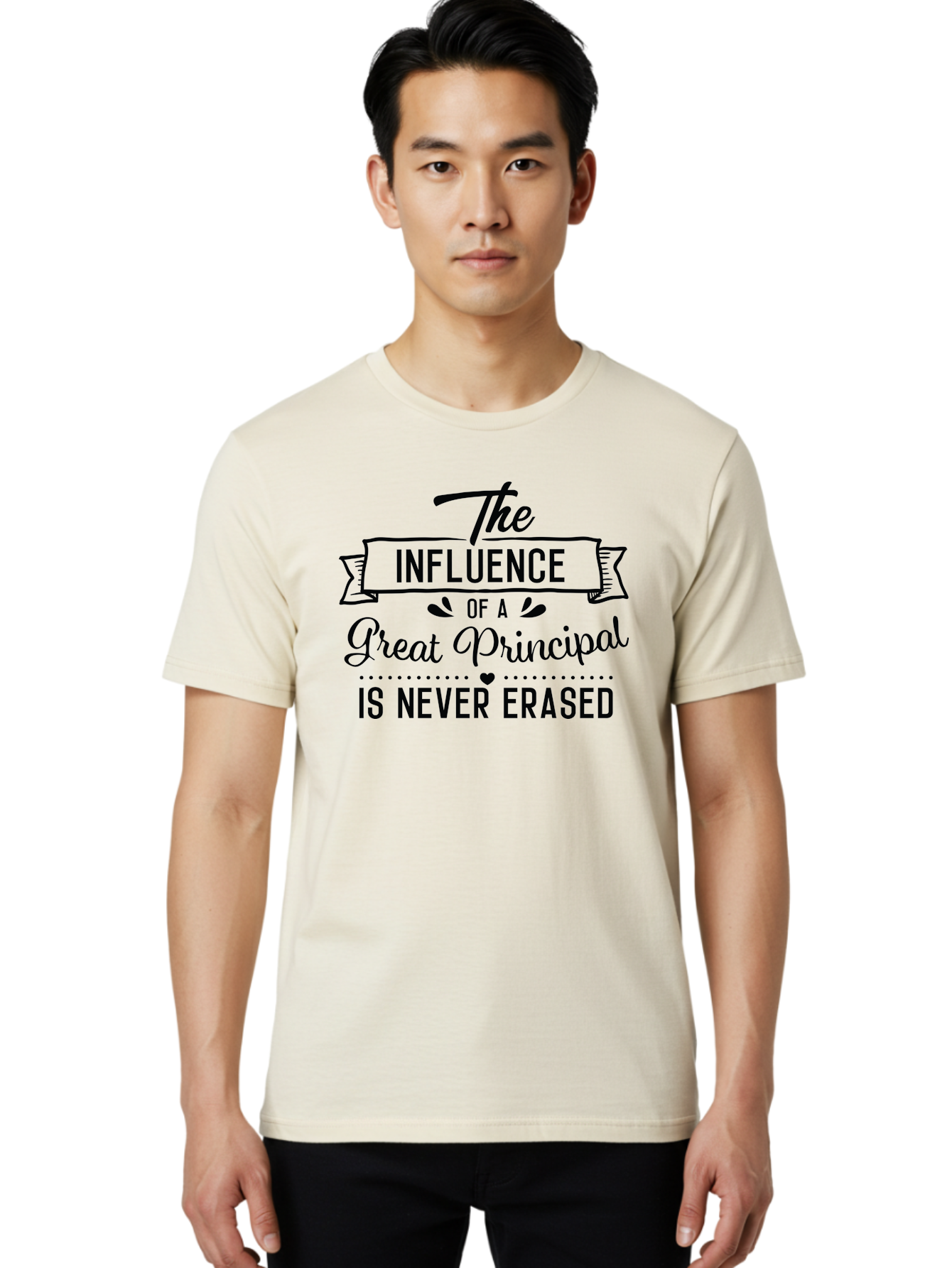 The-Influence-Of-A-Great-Principal Men'S Graphic Tee, 100% Cotton, Comfortable Casual Summer Wear, Machine Washable, School Principal Appreciation, Leadership Inspiration, Educational Influence, Motivational Quote, Teacher Appreciation, Aad234 26