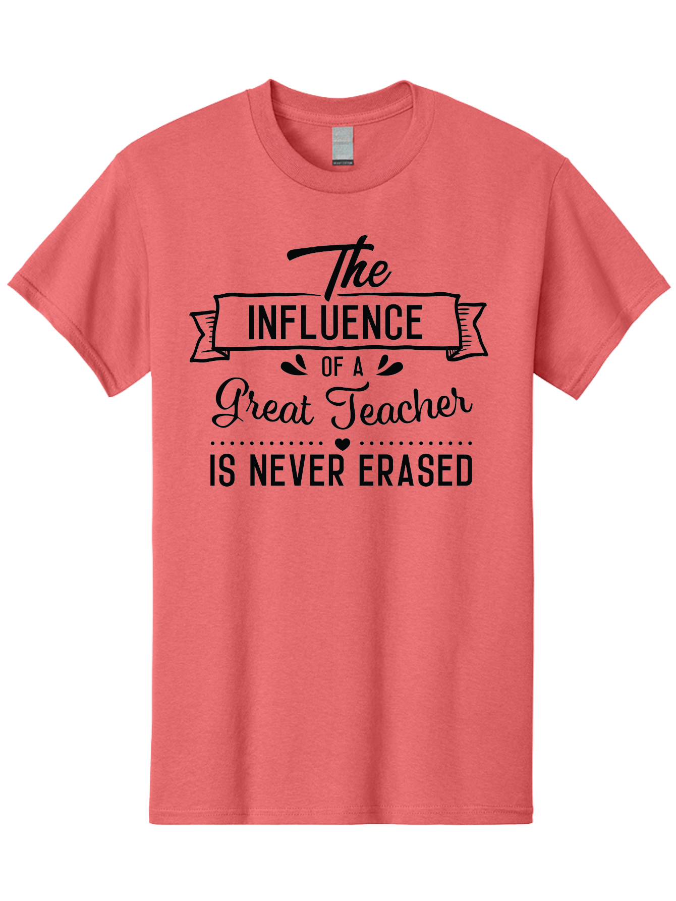 The-Influence-Of-A-Great-Teacher Men'S Graphic Tee, 100% Cotton, Comfortable Casual Summer Wear, Machine Washable, Inspirational Quote, Teacher Appreciation, Educational Motivation, Teaching Influence, Great Teacher, Motivational Phrase, Aad235 27