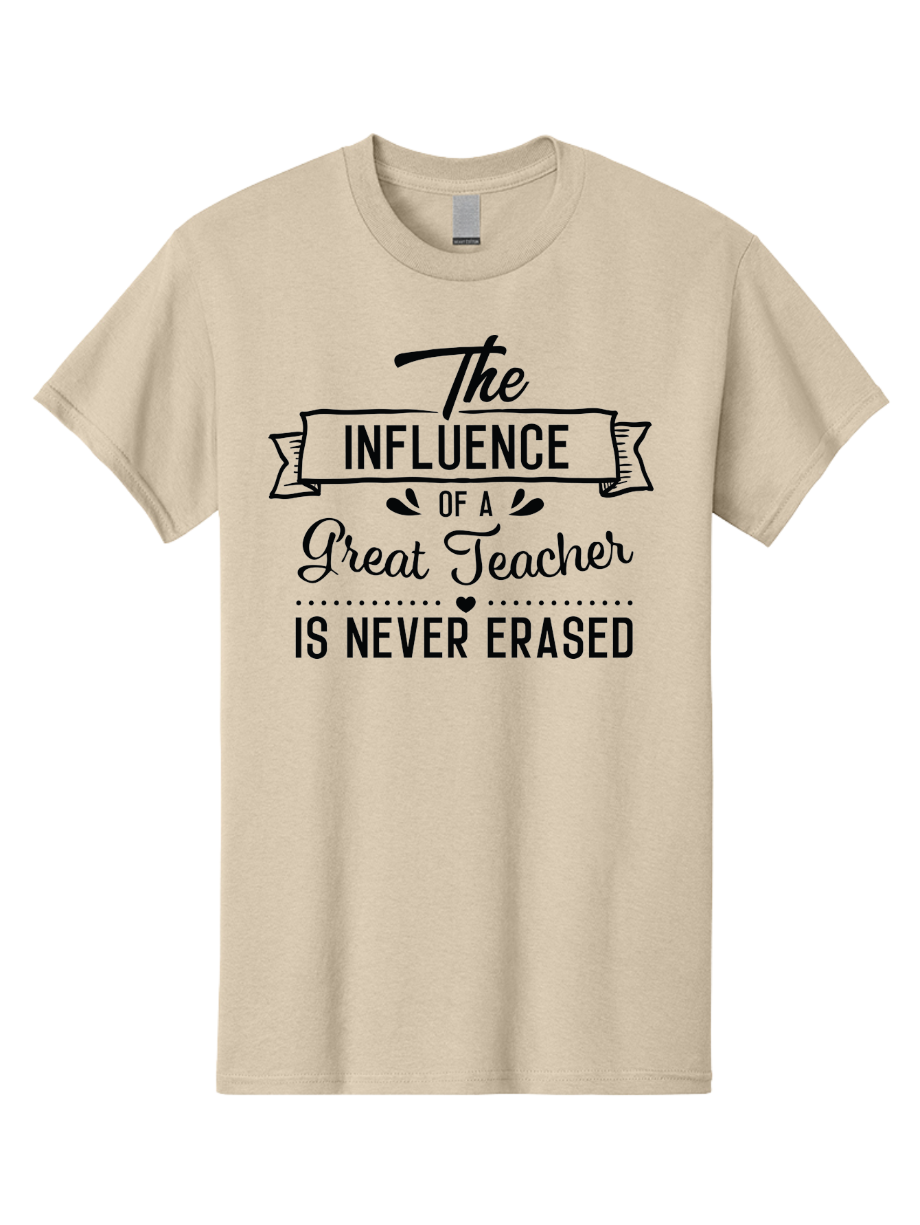 The-Influence-Of-A-Great-Teacher Men'S Graphic Tee, 100% Cotton, Comfortable Casual Summer Wear, Machine Washable, Inspirational Quote, Teacher Appreciation, Educational Motivation, Teaching Influence, Great Teacher, Motivational Phrase, Aad235 5