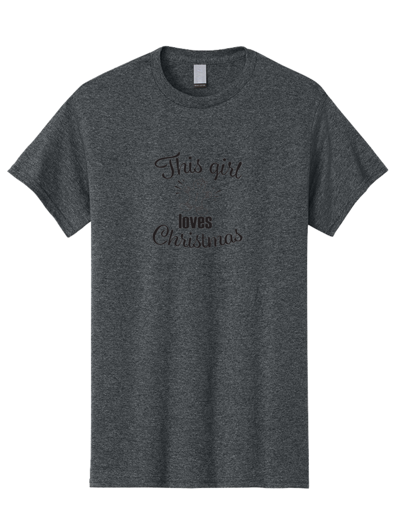 This-Girl-Loves-Christmas Men'S Graphic Tee, 100% Cotton, Comfortable Casual Summer Wear, Machine Washable, Gingerbread Man, Christmas Love, Festive Design, Holiday Cheer, Winter Wonderland, Sweet Treats, Joyful Girl Aad243 7