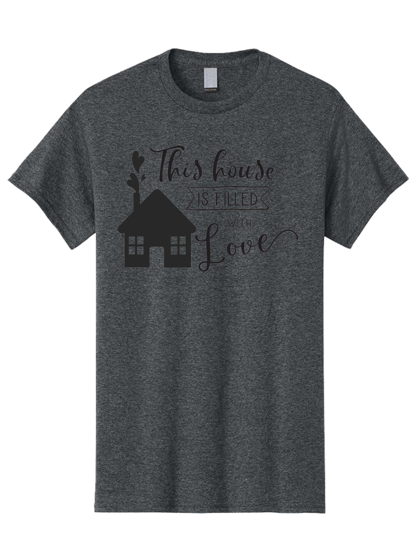 This-House-Is-Filled-With-Love Men'S Graphic Tee, 100% Cotton, Comfortable Casual Summer Wear, Machine Washable, Love-Filled Home, Family Values, Home Sweet Home, Heartwarming Quotes, Cozy Atmosphere, Loving Sentiment, Home Decor Inspiration Aad245 25