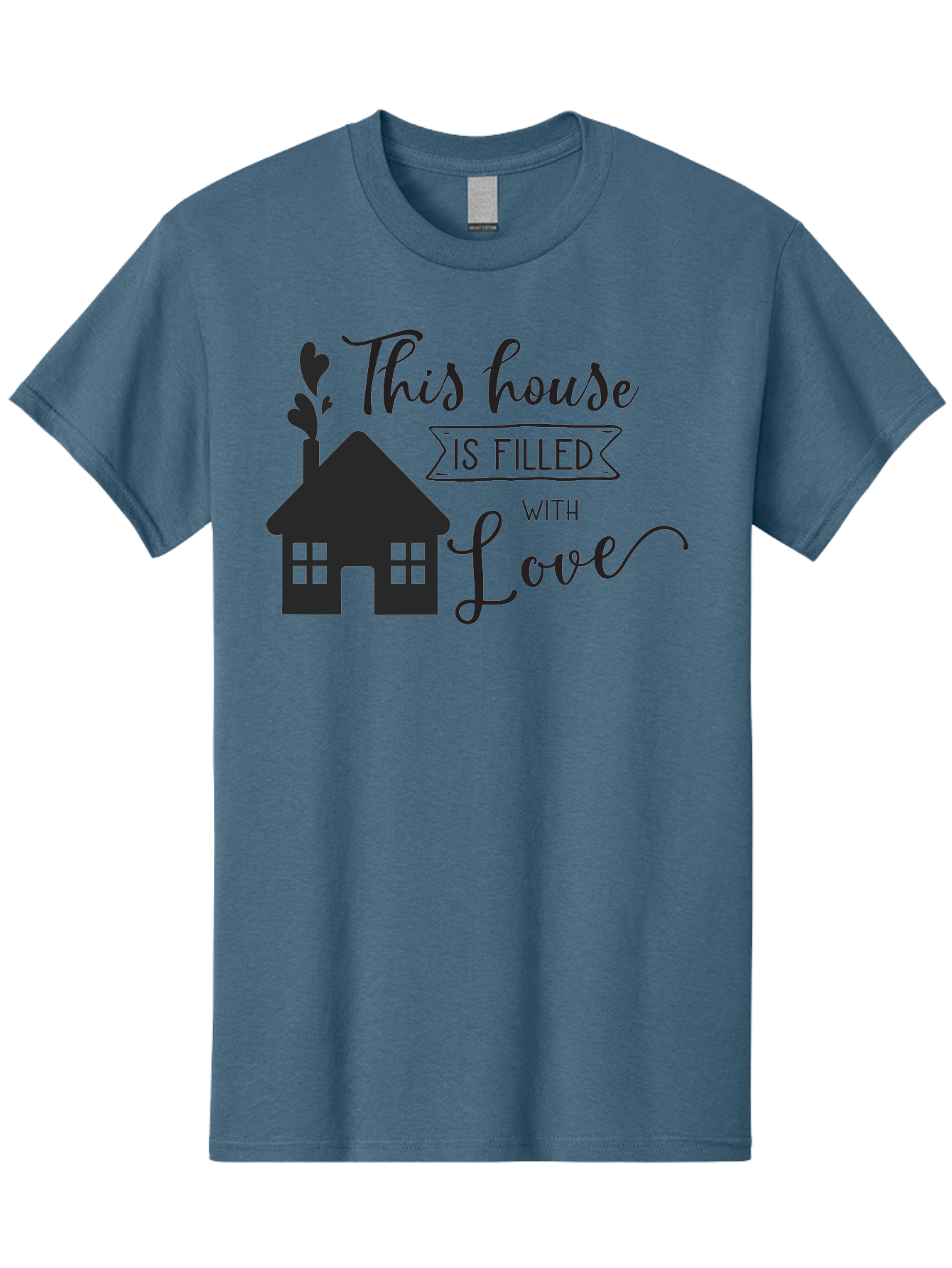 This-House-Is-Filled-With-Love Men'S Graphic Tee, 100% Cotton, Comfortable Casual Summer Wear, Machine Washable, Love-Filled Home, Family Values, Home Sweet Home, Heartwarming Quotes, Cozy Atmosphere, Loving Sentiment, Home Decor Inspiration Aad245 13