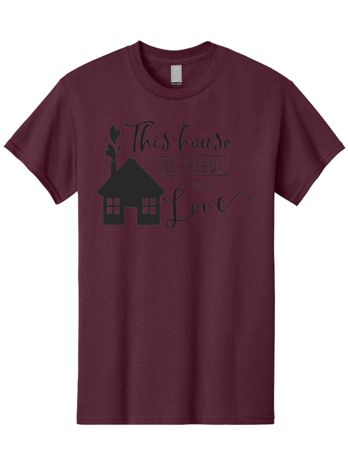 This-House-Is-Filled-With-Love Men'S Graphic Tee, 100% Cotton, Comfortable Casual Summer Wear, Machine Washable, Love-Filled Home, Family Values, Home Sweet Home, Heartwarming Quotes, Cozy Atmosphere, Loving Sentiment, Home Decor Inspiration Aad245 11