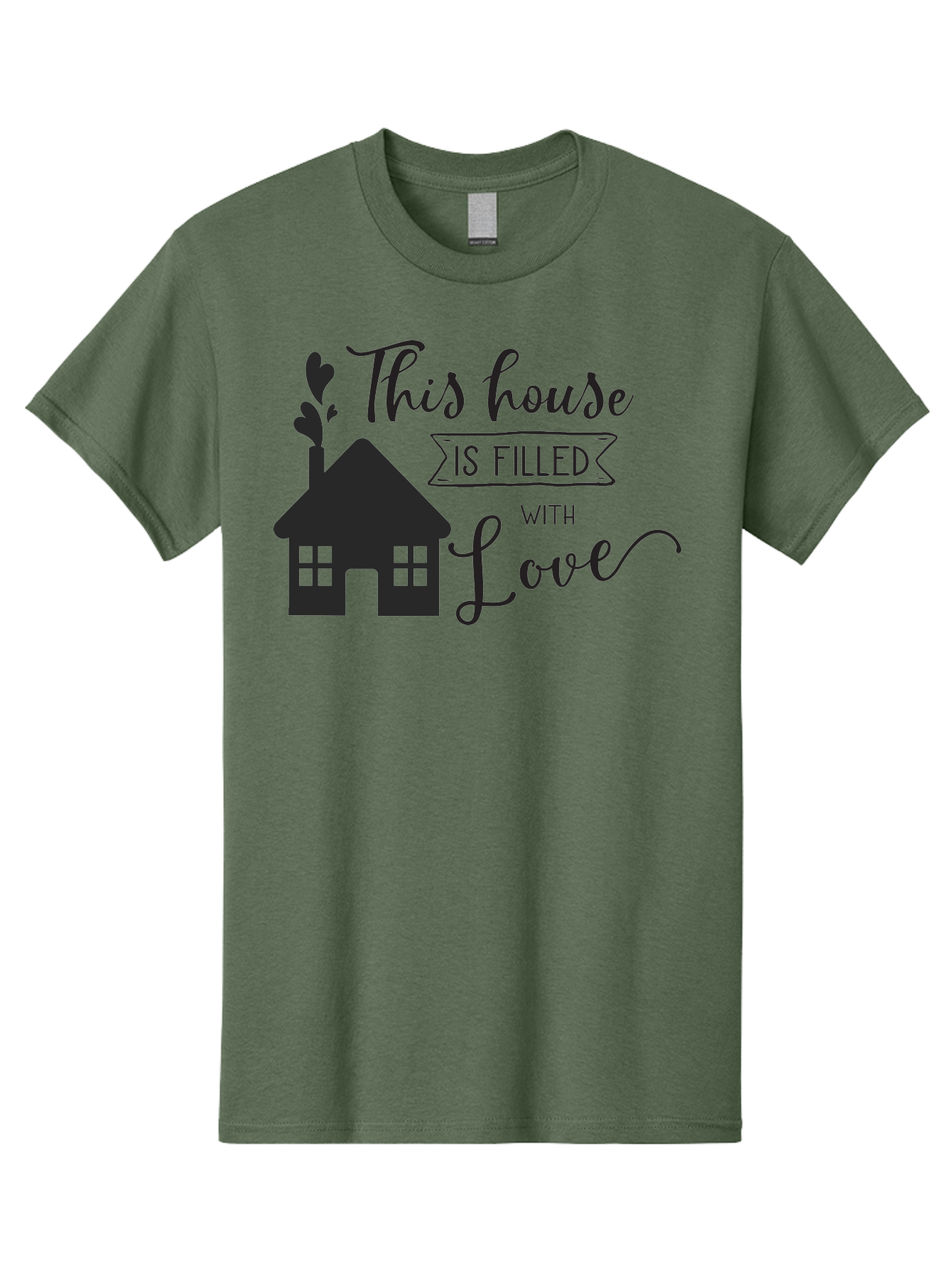 This-House-Is-Filled-With-Love Men'S Graphic Tee, 100% Cotton, Comfortable Casual Summer Wear, Machine Washable, Love-Filled Home, Family Values, Home Sweet Home, Heartwarming Quotes, Cozy Atmosphere, Loving Sentiment, Home Decor Inspiration Aad245 21