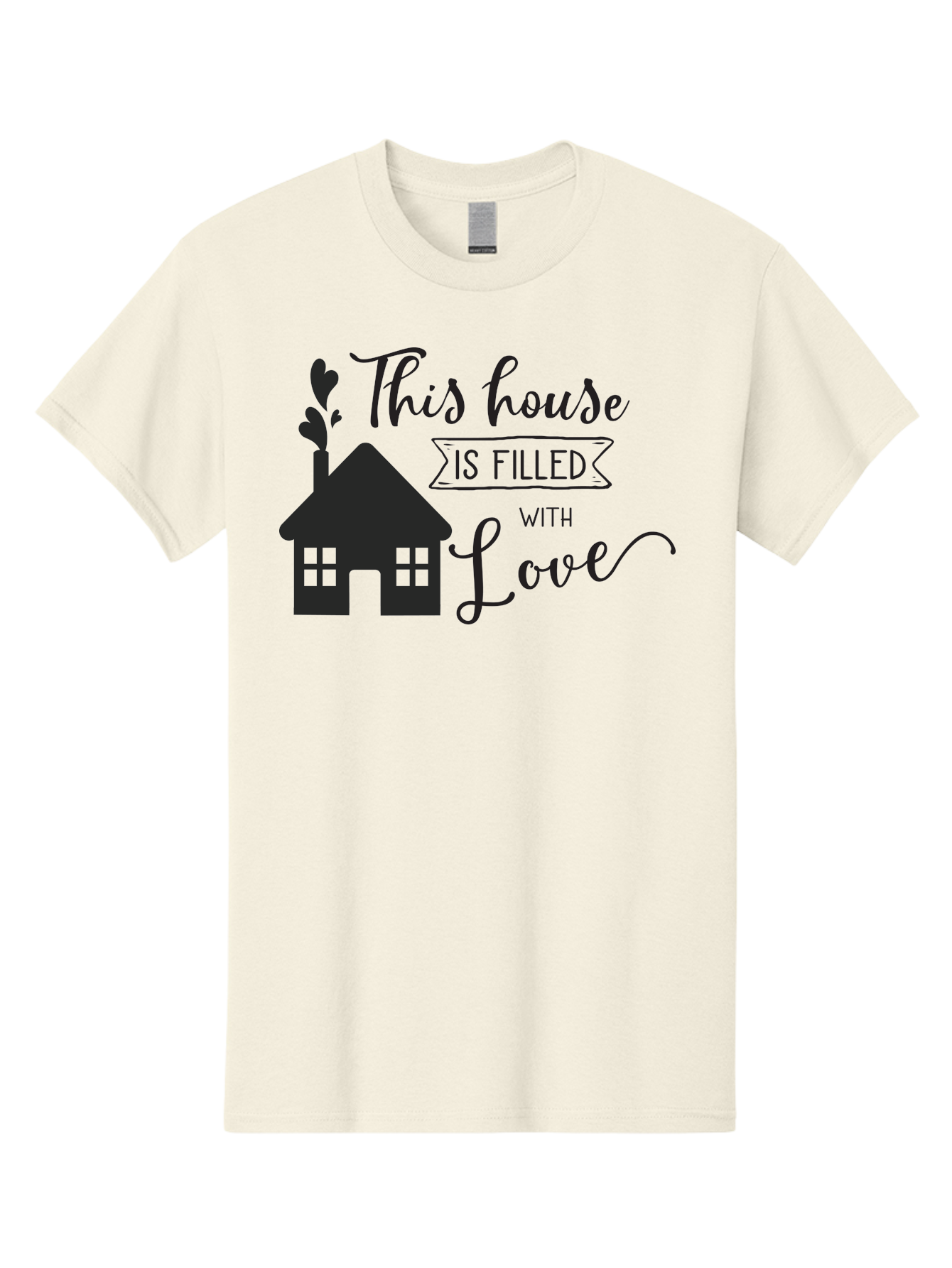 This-House-Is-Filled-With-Love Men'S Graphic Tee, 100% Cotton, Comfortable Casual Summer Wear, Machine Washable, Love-Filled Home, Family Values, Home Sweet Home, Heartwarming Quotes, Cozy Atmosphere, Loving Sentiment, Home Decor Inspiration Aad245 17