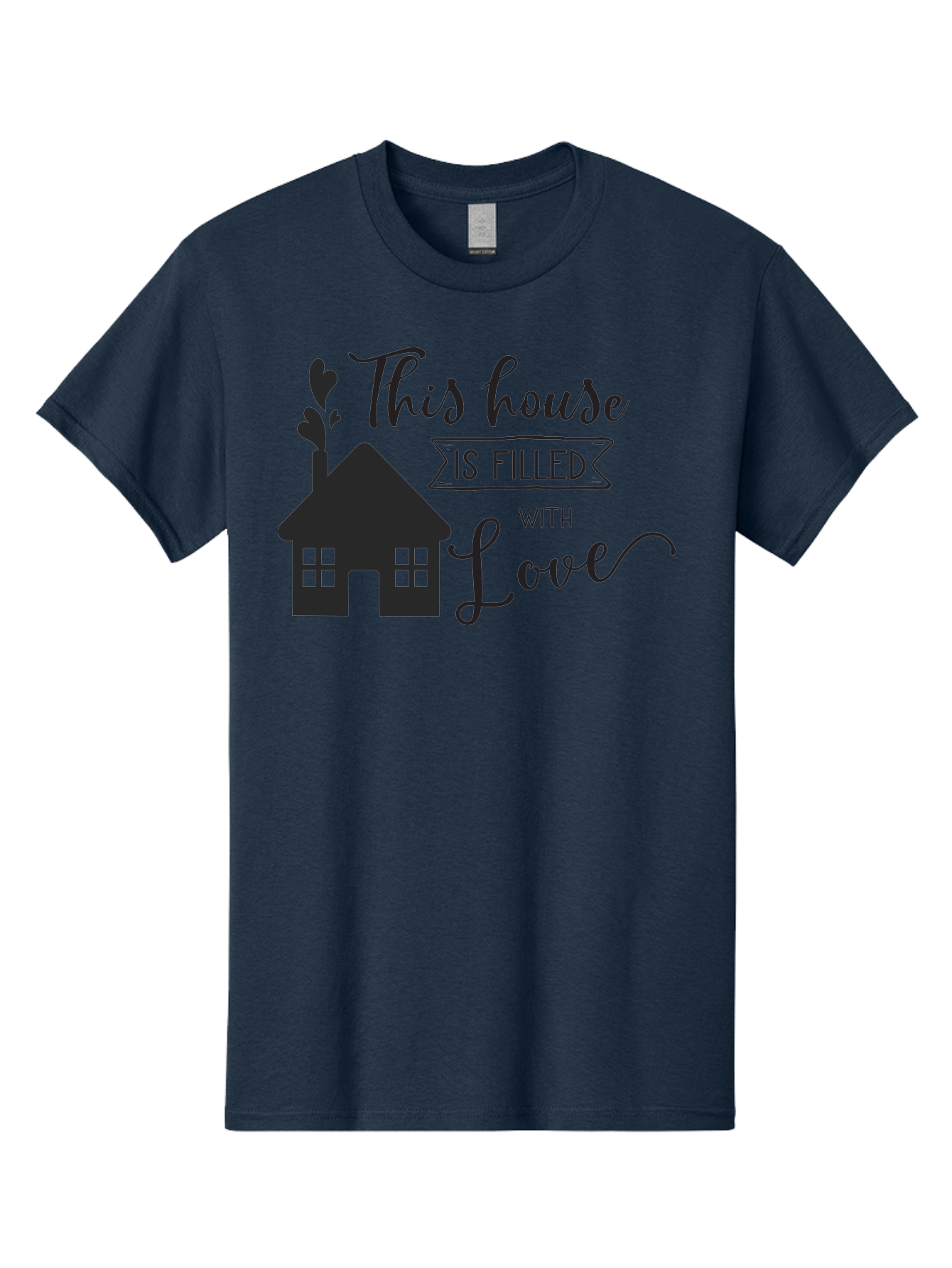 This-House-Is-Filled-With-Love Men'S Graphic Tee, 100% Cotton, Comfortable Casual Summer Wear, Machine Washable, Love-Filled Home, Family Values, Home Sweet Home, Heartwarming Quotes, Cozy Atmosphere, Loving Sentiment, Home Decor Inspiration Aad245 23