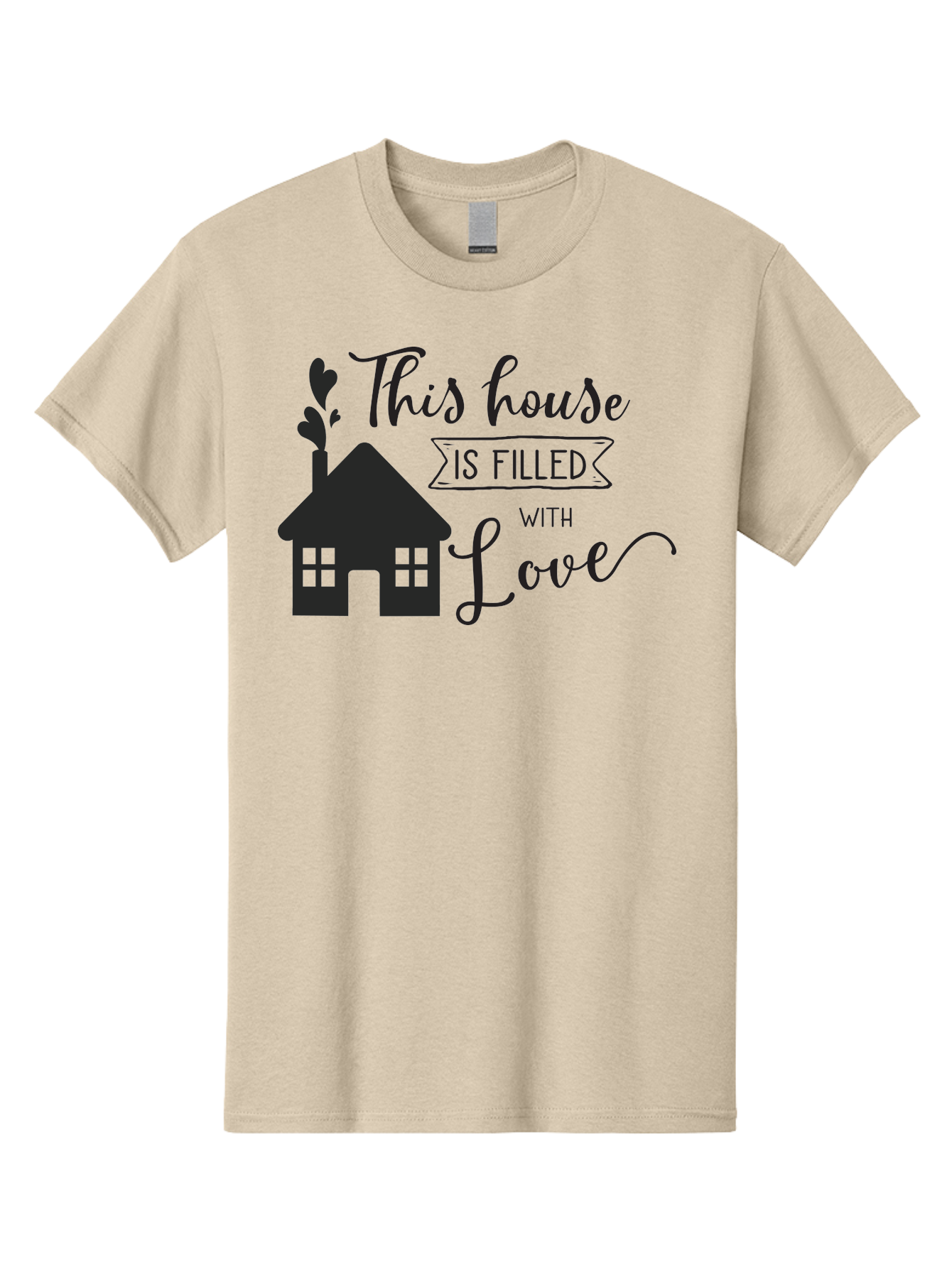 This-House-Is-Filled-With-Love Men'S Graphic Tee, 100% Cotton, Comfortable Casual Summer Wear, Machine Washable, Love-Filled Home, Family Values, Home Sweet Home, Heartwarming Quotes, Cozy Atmosphere, Loving Sentiment, Home Decor Inspiration Aad245 19