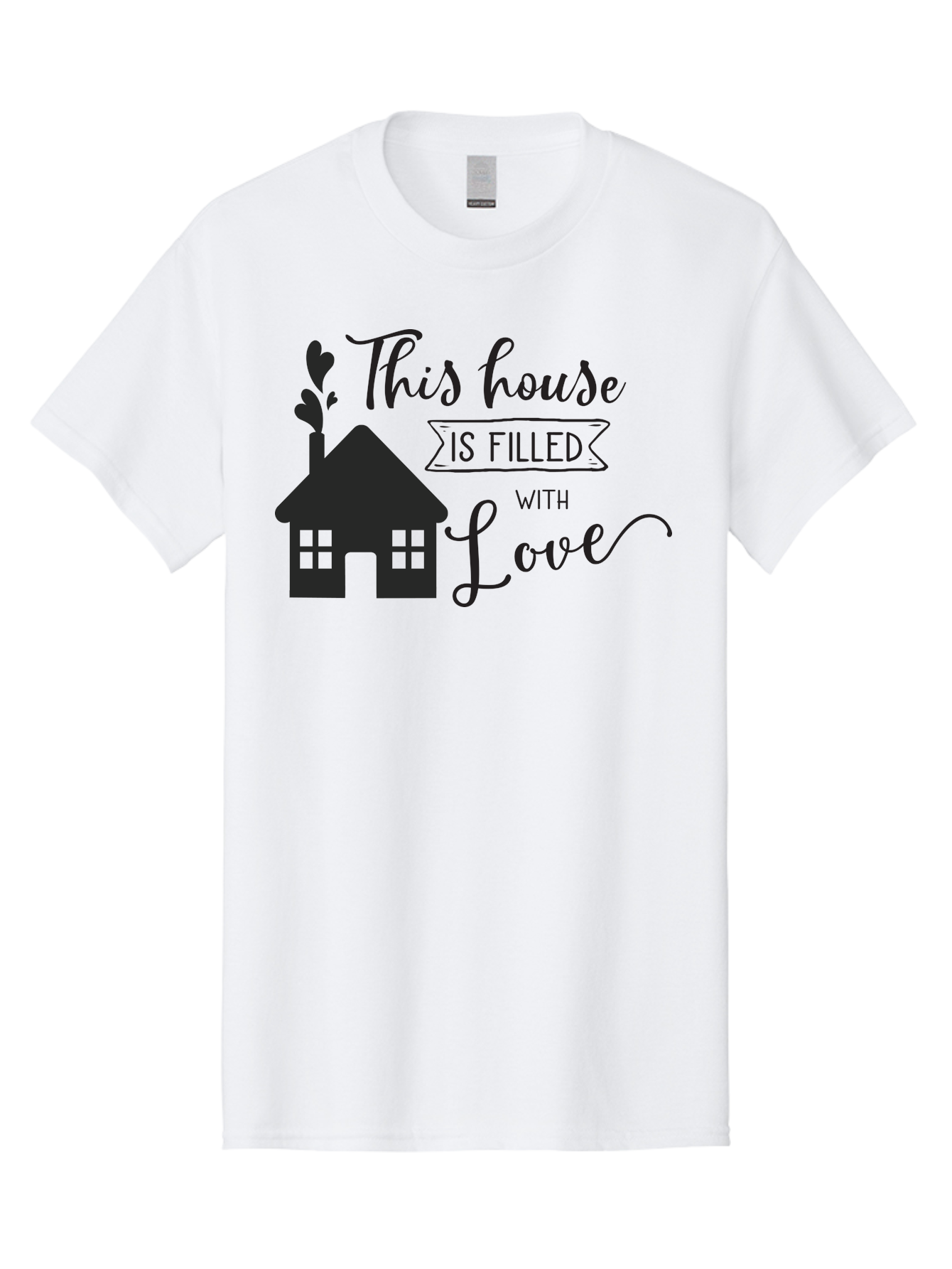 This-House-Is-Filled-With-Love Men'S Graphic Tee, 100% Cotton, Comfortable Casual Summer Wear, Machine Washable, Love-Filled Home, Family Values, Home Sweet Home, Heartwarming Quotes, Cozy Atmosphere, Loving Sentiment, Home Decor Inspiration Aad245 1