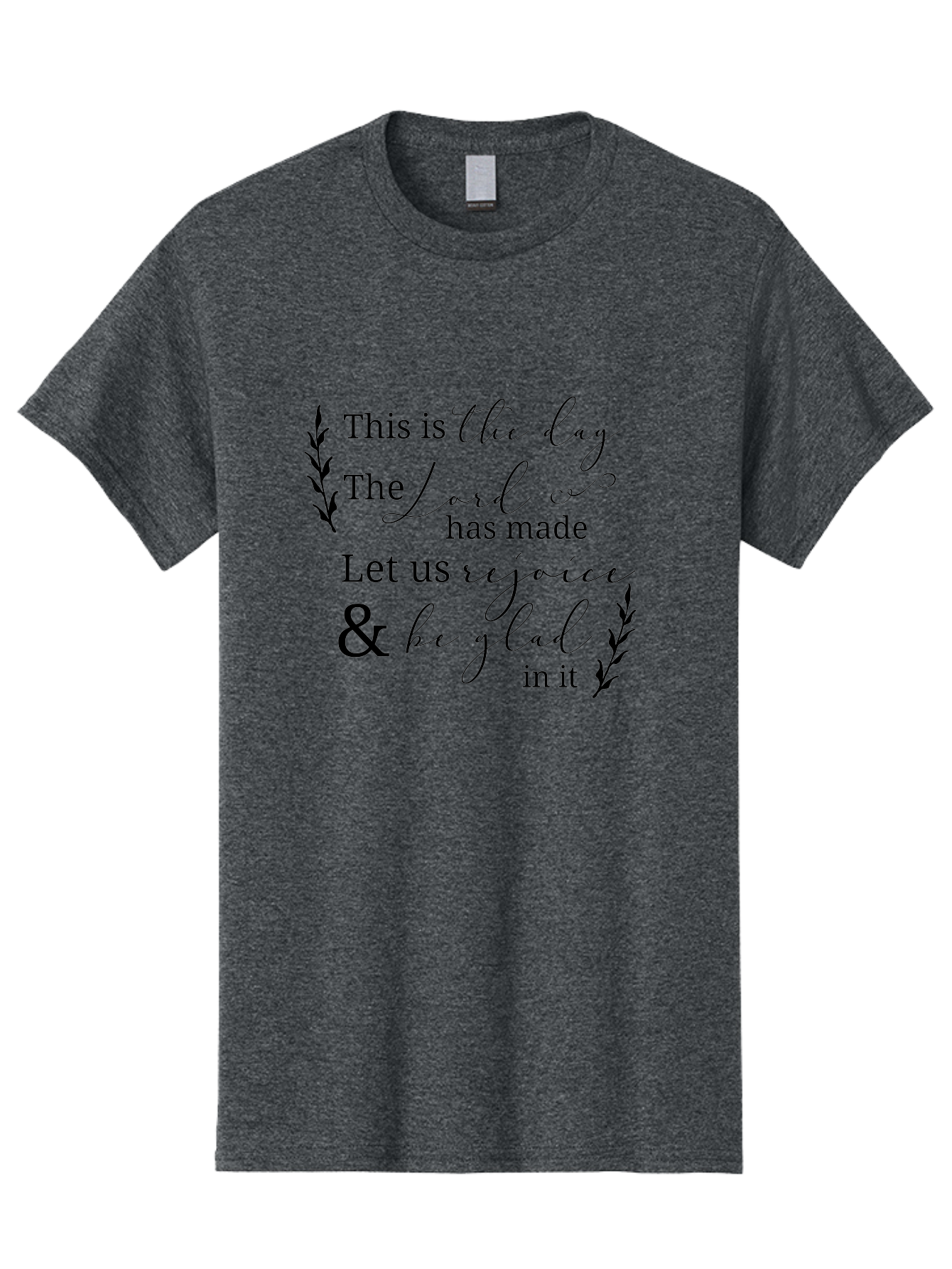 This-Is-The-Day Men'S Graphic Tee, 100% Cotton, Comfortable Casual Summer Wear, Machine Washable, Inspirational Quote, Bible Verse, Rejoice, Glad, Day Of Joy, Positivity, Faith, Scripture, Motivation, Uplifting, Spiritual Growth Aad249 25