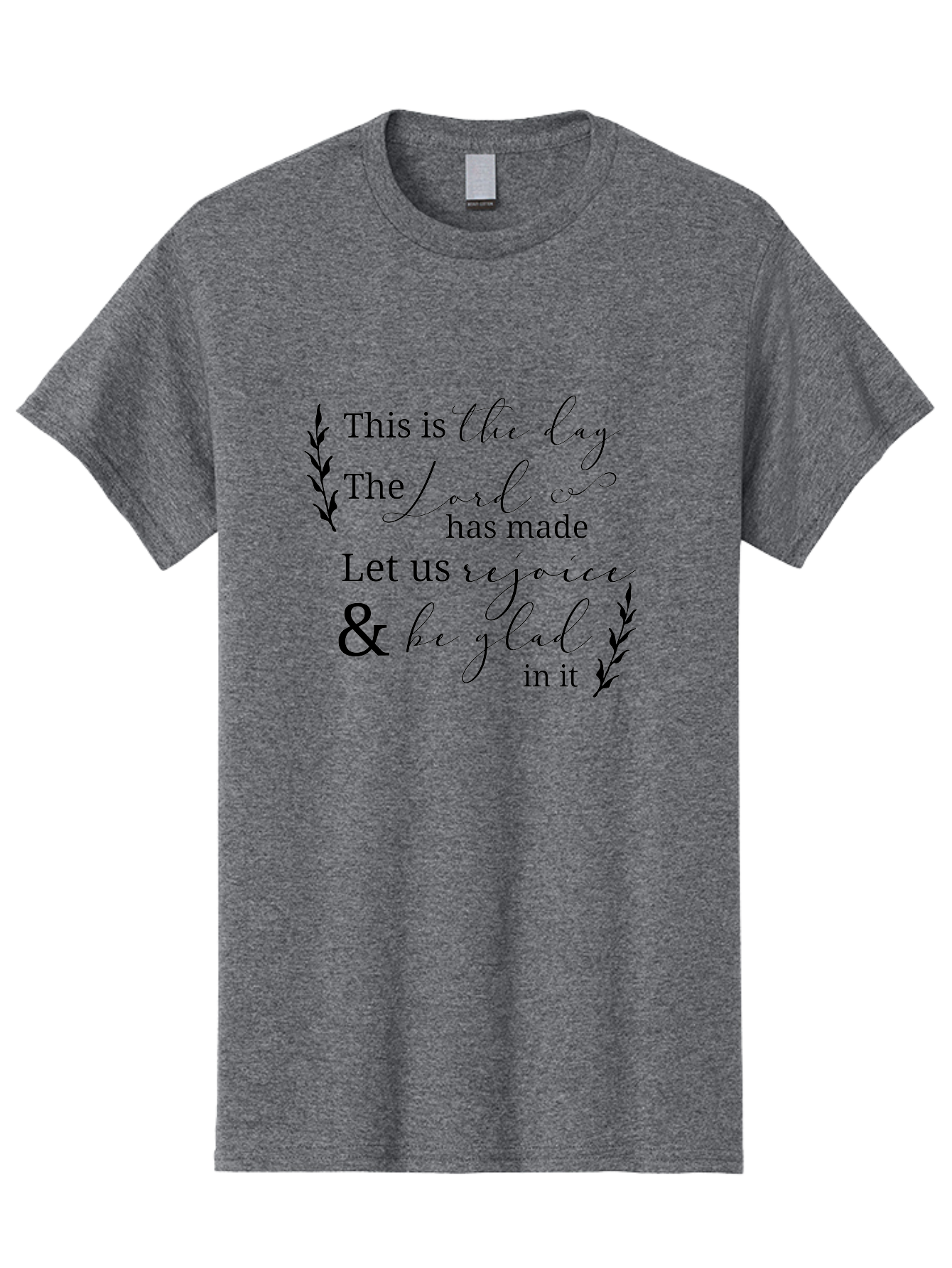 This-Is-The-Day Men'S Graphic Tee, 100% Cotton, Comfortable Casual Summer Wear, Machine Washable, Inspirational Quote, Bible Verse, Rejoice, Glad, Day Of Joy, Positivity, Faith, Scripture, Motivation, Uplifting, Spiritual Growth Aad249 27