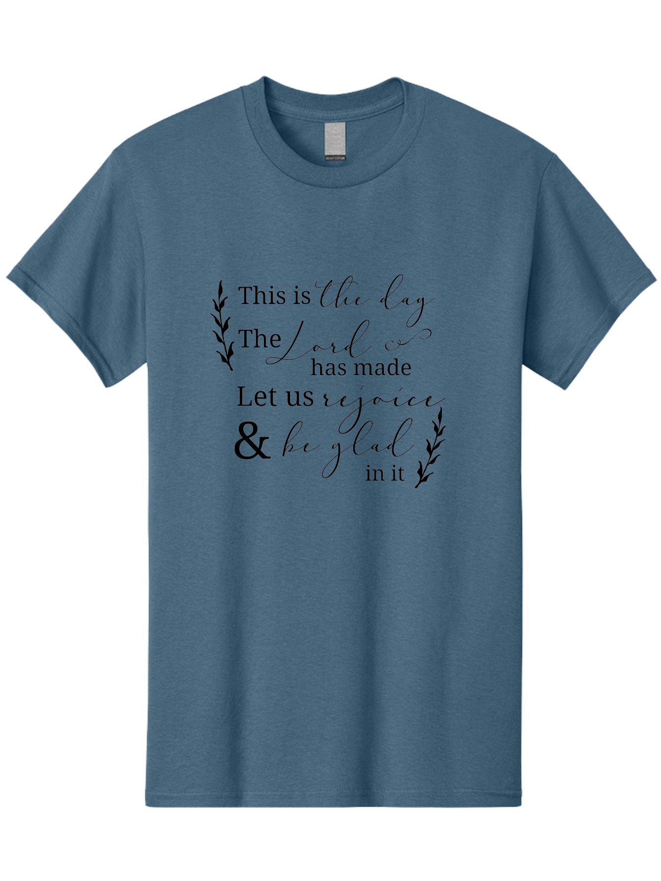This-Is-The-Day Men'S Graphic Tee, 100% Cotton, Comfortable Casual Summer Wear, Machine Washable, Inspirational Quote, Bible Verse, Rejoice, Glad, Day Of Joy, Positivity, Faith, Scripture, Motivation, Uplifting, Spiritual Growth Aad249 23