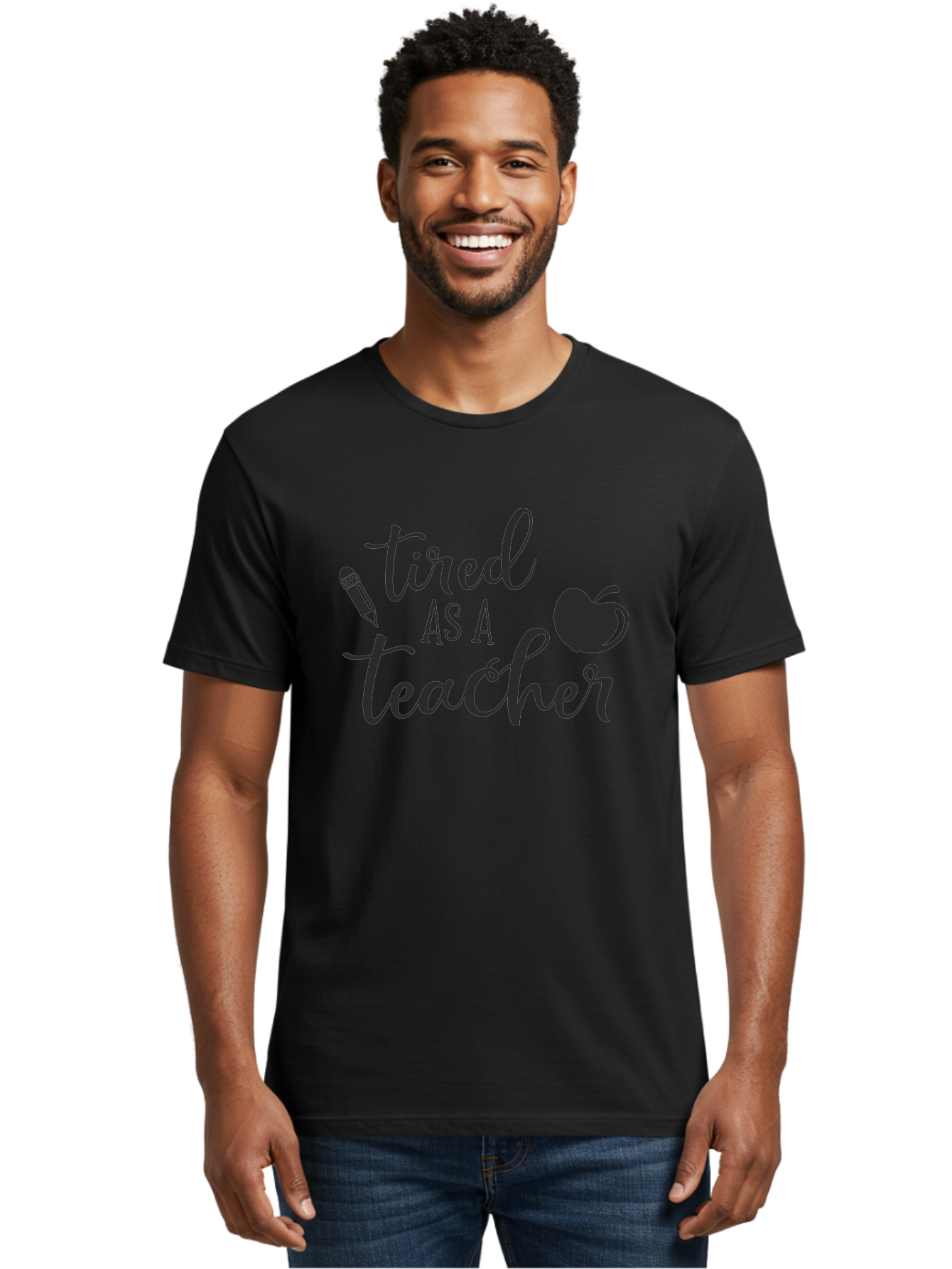 Tired-As-A-Teacher Men'S Graphic Tee, 100% Cotton, Comfortable Casual Summer Wear, Machine Washable, Tired As A Teacher, Teacher Quote, Funny Teacher Quote, Teacher Humor, Teacher Quotes, Apple, Pencil, Teacher Life Aad259 14