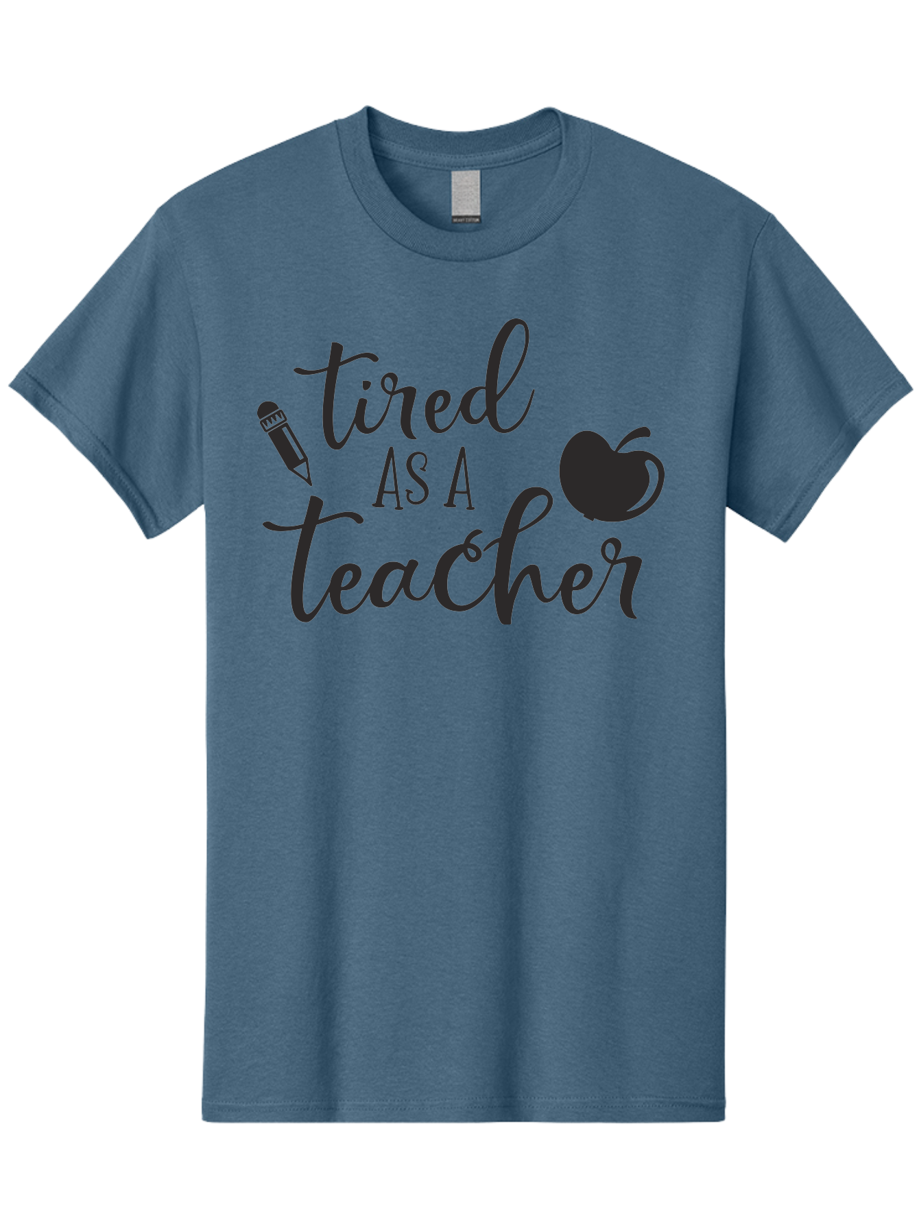Tired-As-A-Teacher Men'S Graphic Tee, 100% Cotton, Comfortable Casual Summer Wear, Machine Washable, Tired As A Teacher, Teacher Quote, Funny Teacher Quote, Teacher Humor, Teacher Quotes, Apple, Pencil, Teacher Life Aad259 29