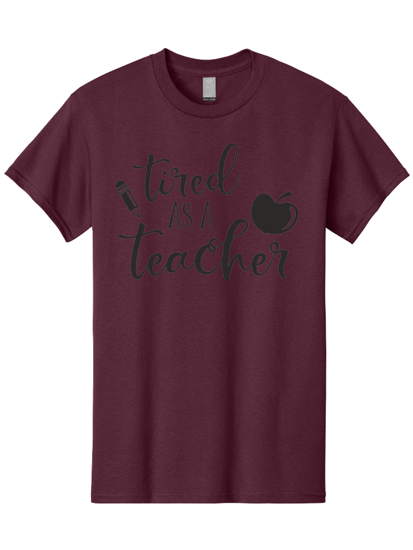 Tired-As-A-Teacher Men'S Graphic Tee, 100% Cotton, Comfortable Casual Summer Wear, Machine Washable, Tired As A Teacher, Teacher Quote, Funny Teacher Quote, Teacher Humor, Teacher Quotes, Apple, Pencil, Teacher Life Aad259 23