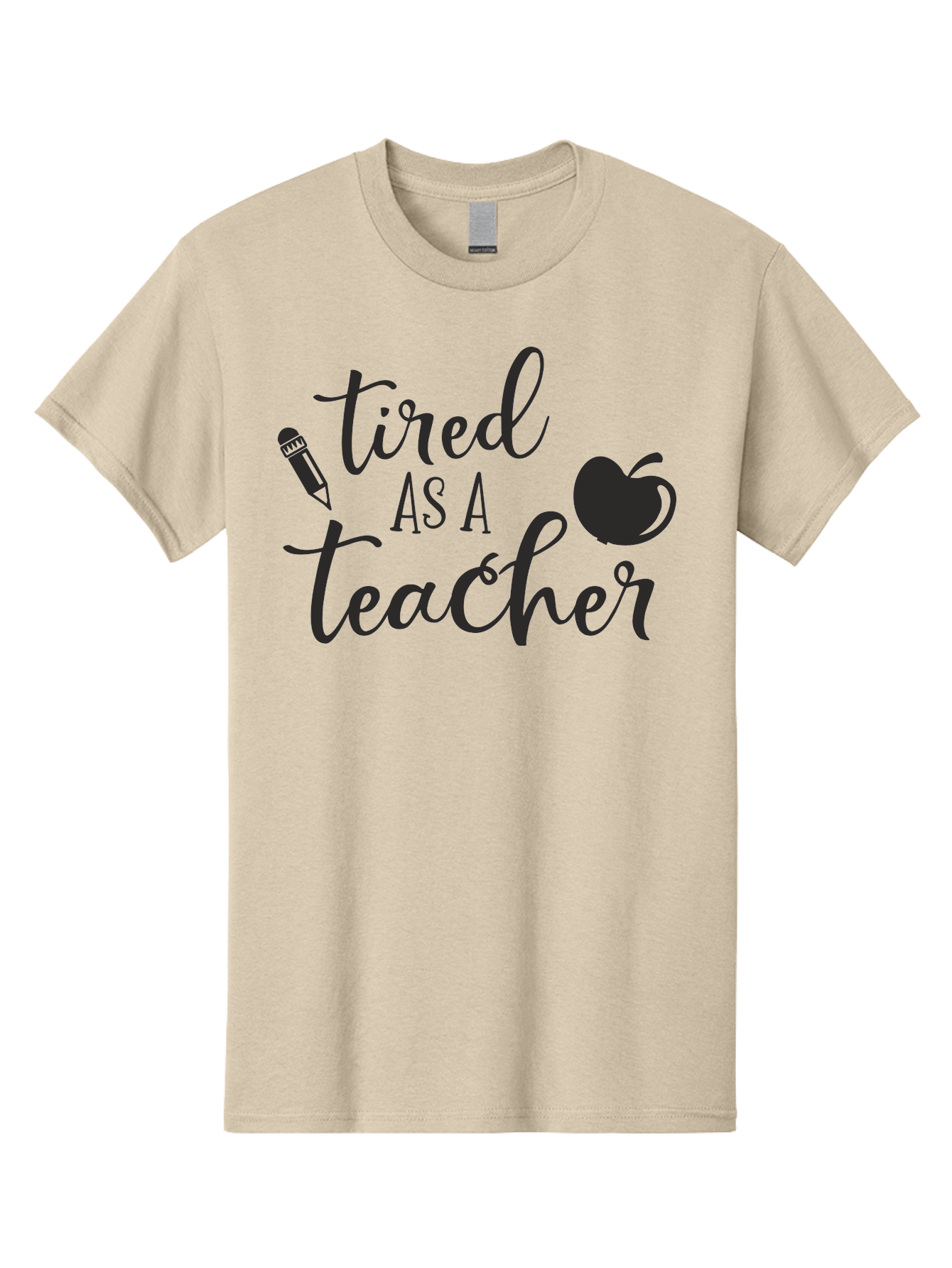 Tired-As-A-Teacher Men'S Graphic Tee, 100% Cotton, Comfortable Casual Summer Wear, Machine Washable, Tired As A Teacher, Teacher Quote, Funny Teacher Quote, Teacher Humor, Teacher Quotes, Apple, Pencil, Teacher Life Aad259 7
