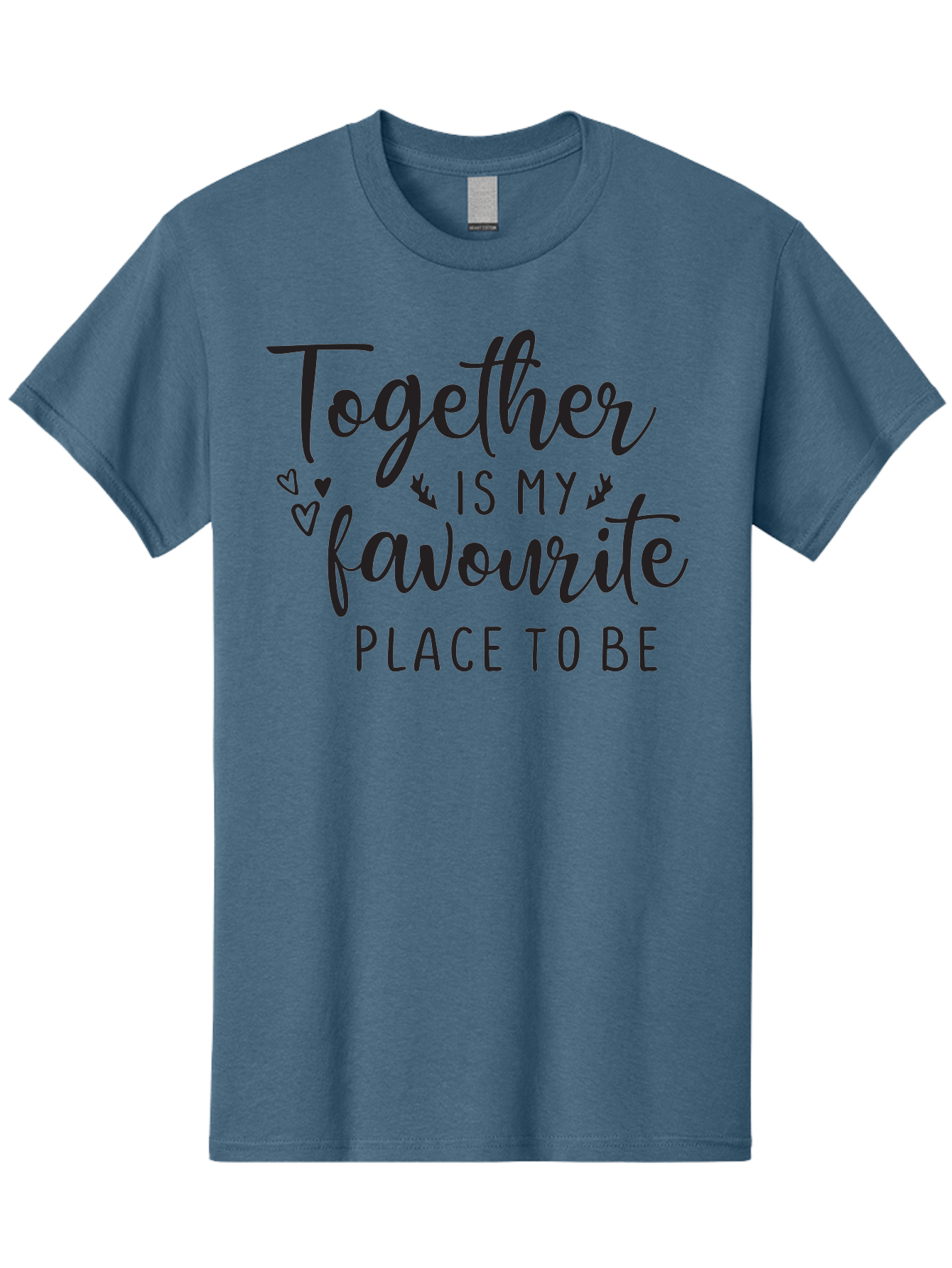 Together-Is-My-Favourite-Place-To-Be Men'S Graphic Tee, 100% Cotton, Comfortable Casual Summer Wear, Machine Washable, Together Forever, Love Quotes, Couple Goals, Romantic Quotes, Heartwarming Phrases, Togetherness, Relationship Quotes, Aad265 3