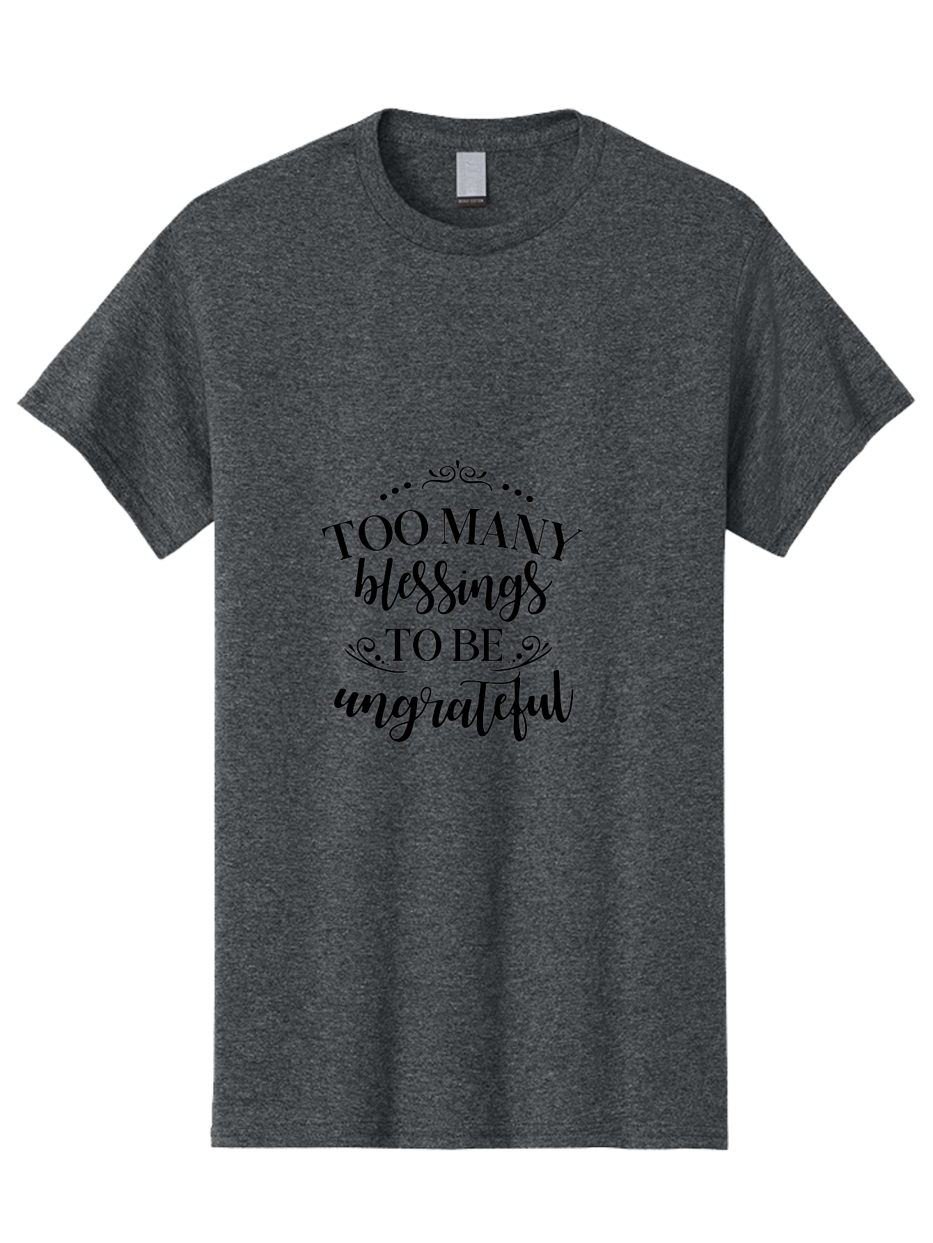 Too-Many-Blessings Men'S Graphic Tee, 100% Cotton, Comfortable Casual Summer Wear, Machine Washable, Inspirational Quote, Gratitude, Positivity, Blessings, Motivational Phrase, Too Many Blessings To Be Ungrateful, Black Text On Green Aad266 25