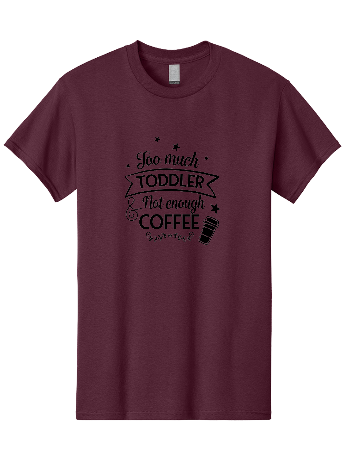 Too-Much-Toddler-Not-Enough-Coffee Men'S Graphic Tee, 100% Cotton, Comfortable Casual Summer Wear, Machine Washable, Funny Quote, Parenting Humor, Coffee Lover, Toddler Life, Mom Quote, Coffee Cup, Playful Design, Parenting Struggles, Aad267 5