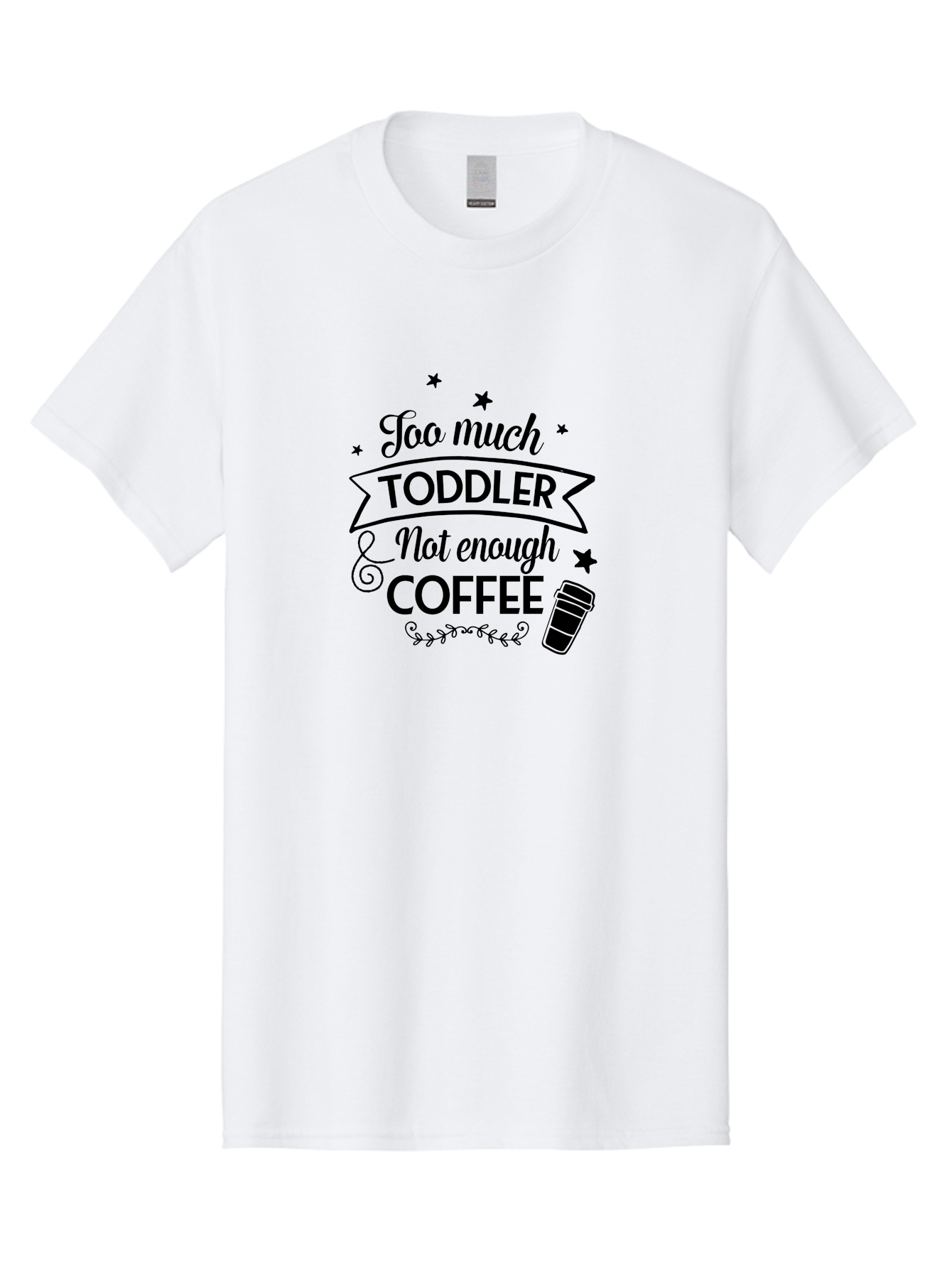 Too-Much-Toddler-Not-Enough-Coffee Men'S Graphic Tee, 100% Cotton, Comfortable Casual Summer Wear, Machine Washable, Funny Quote, Parenting Humor, Coffee Lover, Toddler Life, Mom Quote, Coffee Cup, Playful Design, Parenting Struggles, Aad267 3