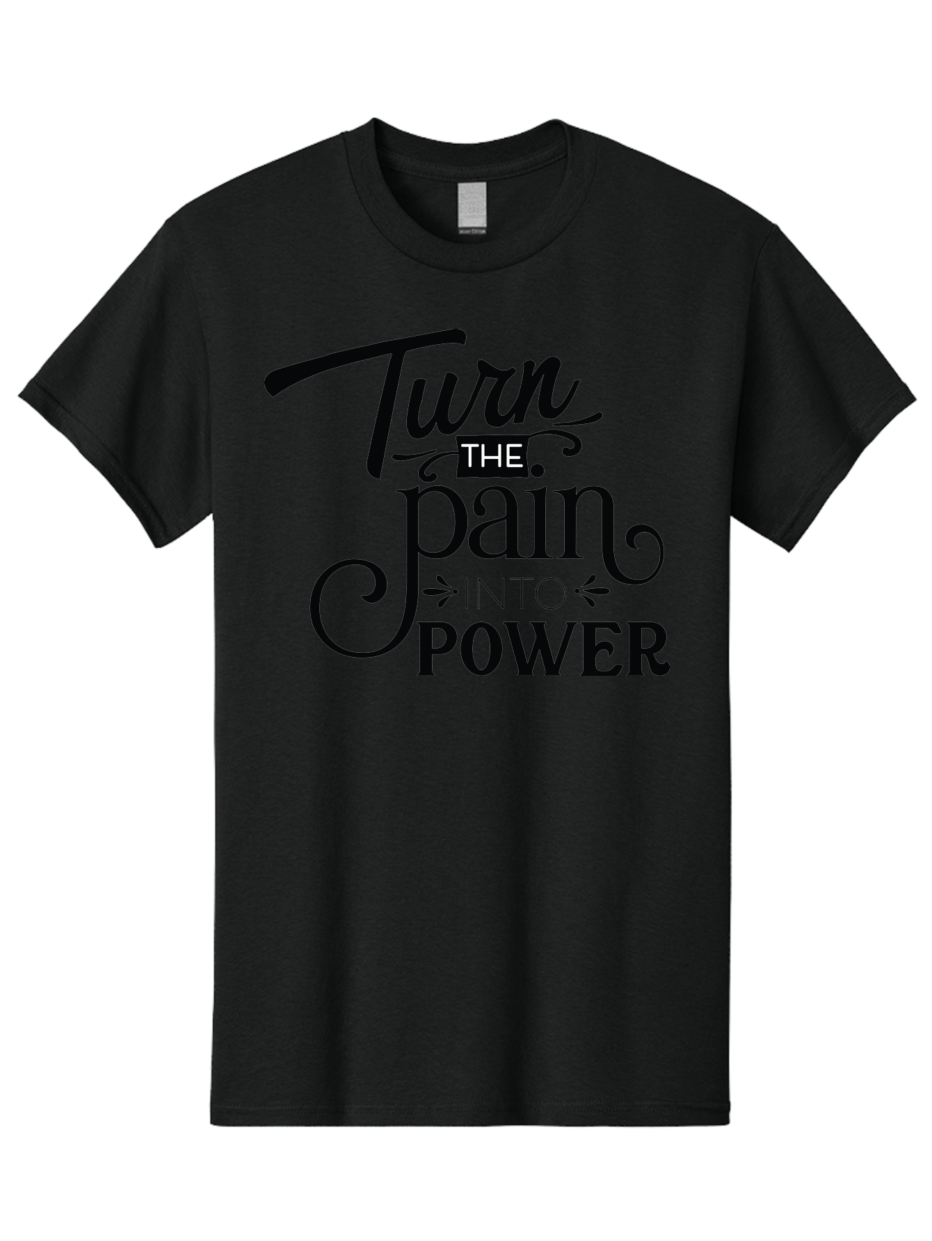 Turn-The-Pain-Into-Power Men'S Graphic Tee, 100% Cotton, Comfortable Casual Summer Wear, Machine Washable, Motivational Quote, Inspirational Phrase, Overcoming Adversity, Inner Strength, Personal Growth, Empowerment, Mental Toughness, Aad274 1