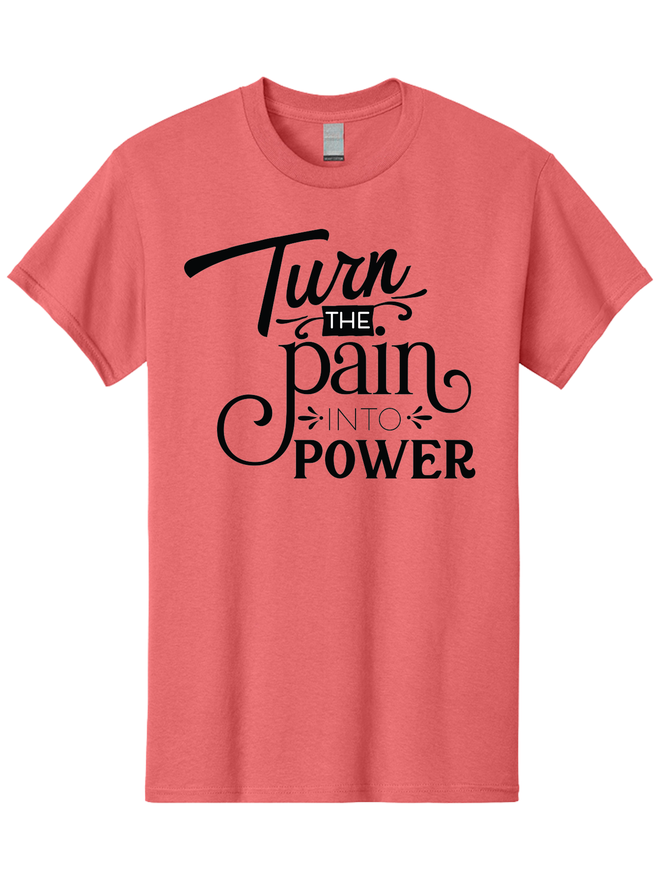 Turn-The-Pain-Into-Power Men'S Graphic Tee, 100% Cotton, Comfortable Casual Summer Wear, Machine Washable, Motivational Quote, Inspirational Phrase, Overcoming Adversity, Inner Strength, Personal Growth, Empowerment, Mental Toughness, Aad274 17