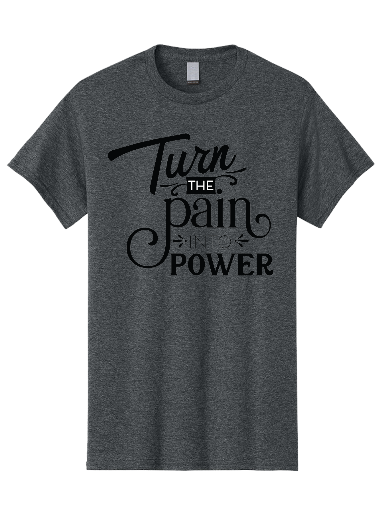 Turn-The-Pain-Into-Power Men'S Graphic Tee, 100% Cotton, Comfortable Casual Summer Wear, Machine Washable, Motivational Quote, Inspirational Phrase, Overcoming Adversity, Inner Strength, Personal Growth, Empowerment, Mental Toughness, Aad274 25