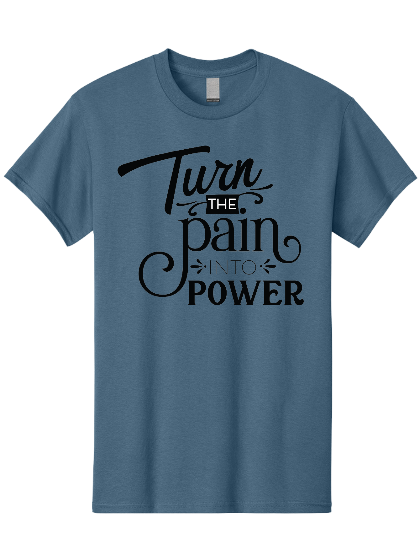 Turn-The-Pain-Into-Power Men'S Graphic Tee, 100% Cotton, Comfortable Casual Summer Wear, Machine Washable, Motivational Quote, Inspirational Phrase, Overcoming Adversity, Inner Strength, Personal Growth, Empowerment, Mental Toughness, Aad274 11