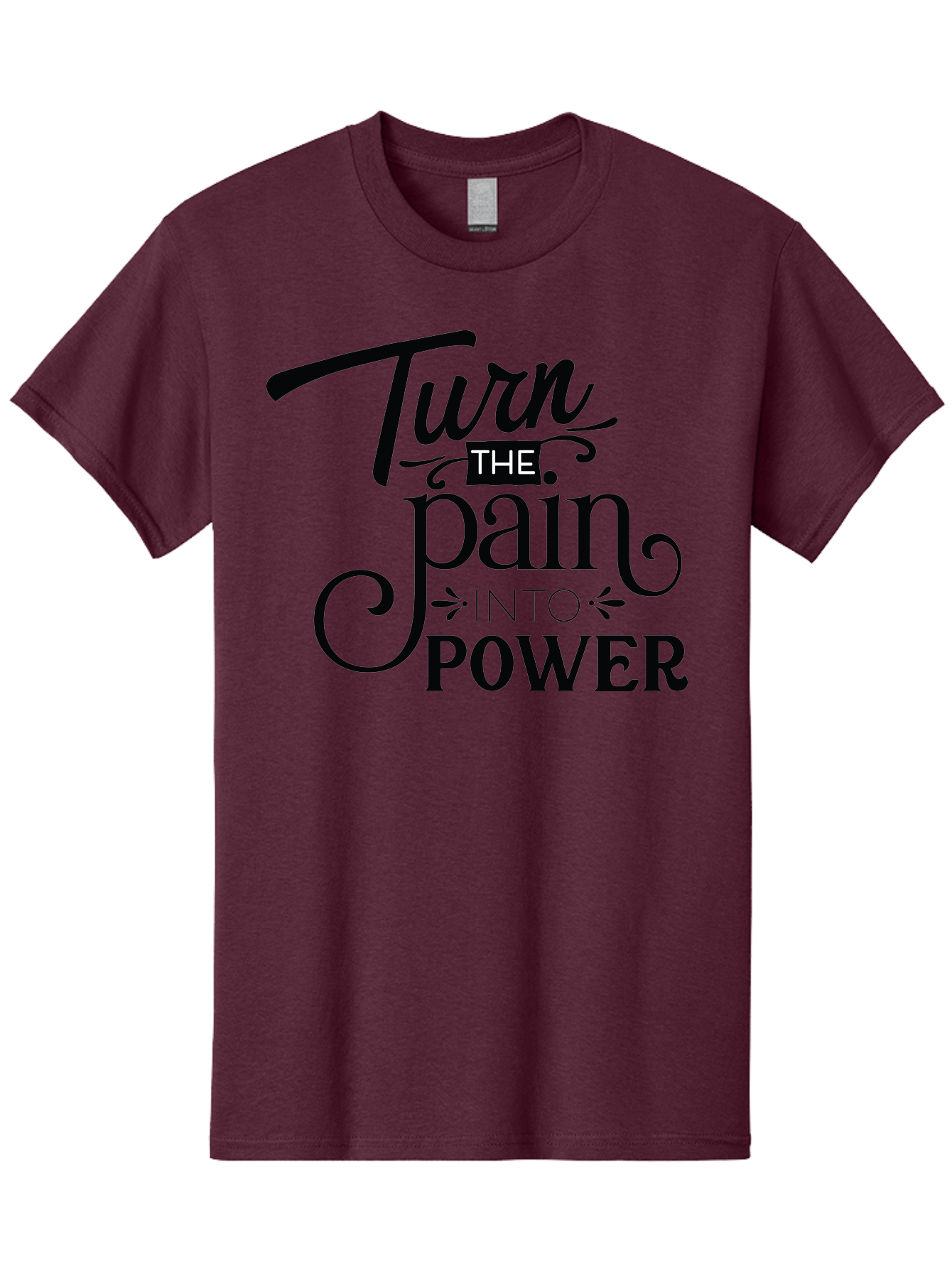 Turn-The-Pain-Into-Power Men'S Graphic Tee, 100% Cotton, Comfortable Casual Summer Wear, Machine Washable, Motivational Quote, Inspirational Phrase, Overcoming Adversity, Inner Strength, Personal Growth, Empowerment, Mental Toughness, Aad274 29
