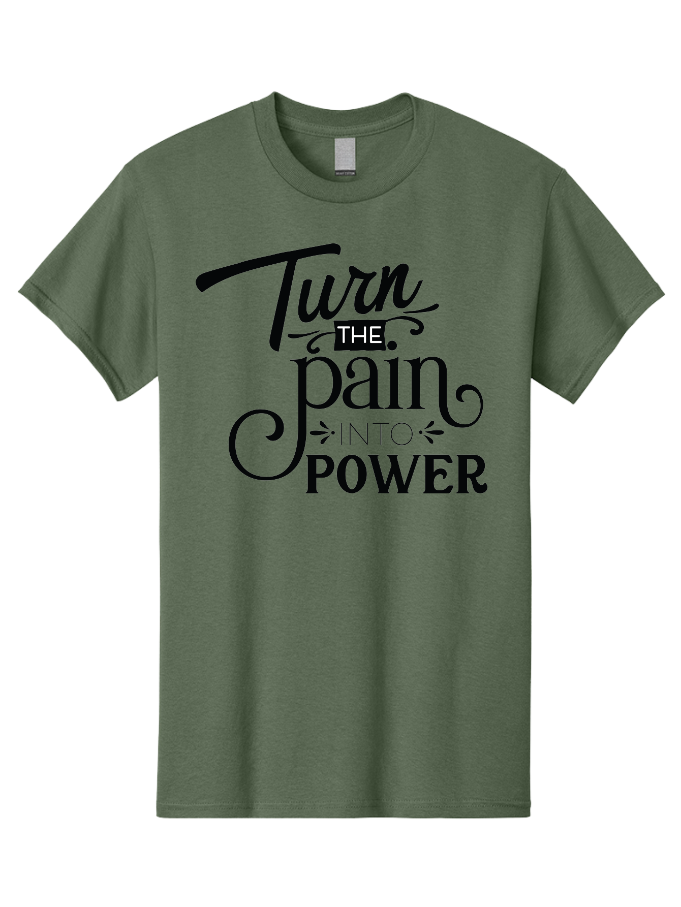 Turn-The-Pain-Into-Power Men'S Graphic Tee, 100% Cotton, Comfortable Casual Summer Wear, Machine Washable, Motivational Quote, Inspirational Phrase, Overcoming Adversity, Inner Strength, Personal Growth, Empowerment, Mental Toughness, Aad274 23