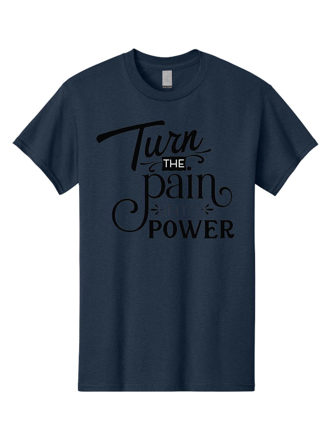 Turn-The-Pain-Into-Power Men'S Graphic Tee, 100% Cotton, Comfortable Casual Summer Wear, Machine Washable, Motivational Quote, Inspirational Phrase, Overcoming Adversity, Inner Strength, Personal Growth, Empowerment, Mental Toughness, Aad274 15